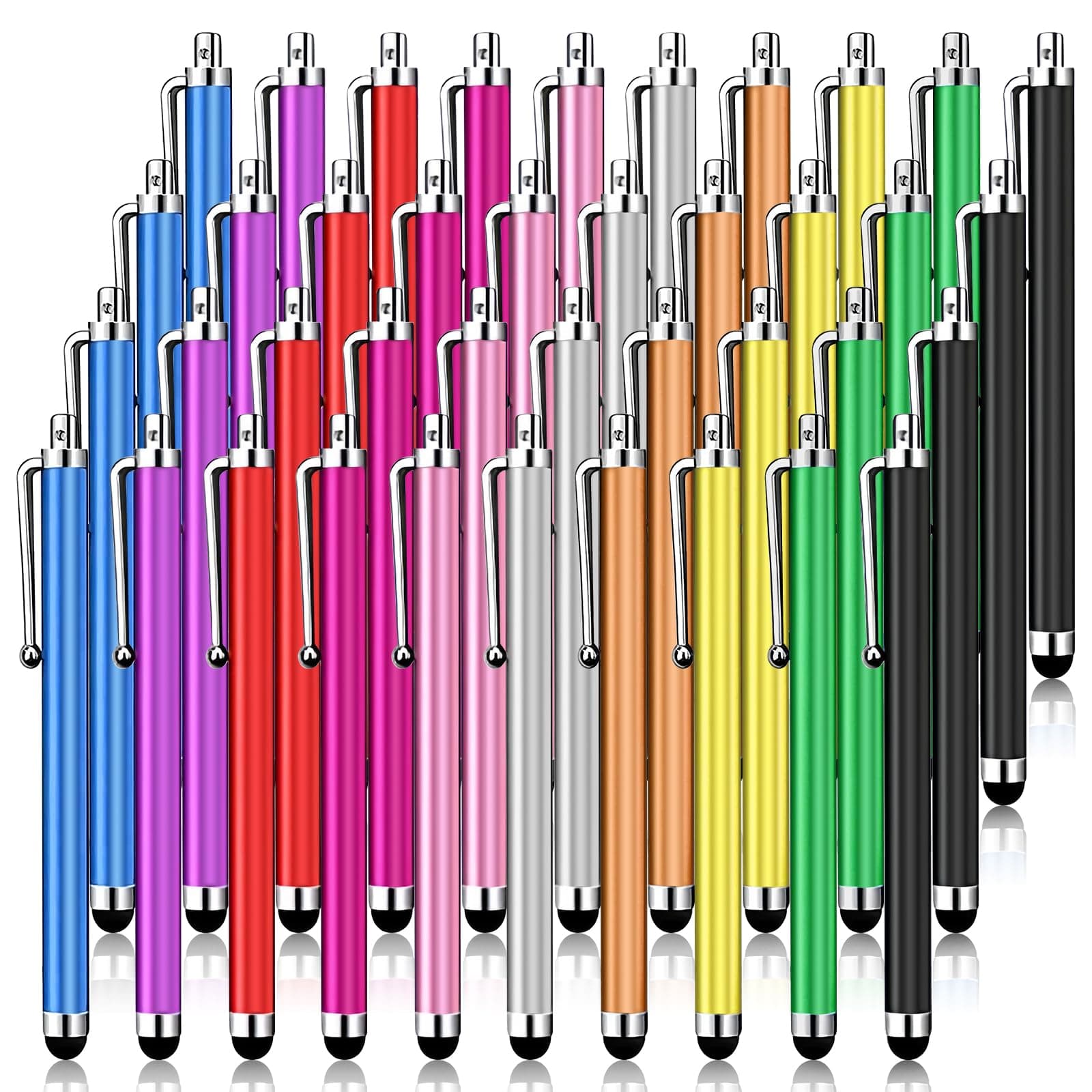 40 Pack Stylus Pen,High Precision and Sensitivity Stylus for Everyday Writing/Drawing,Universal Stylus Compatible with Touch Screens,10 Colors