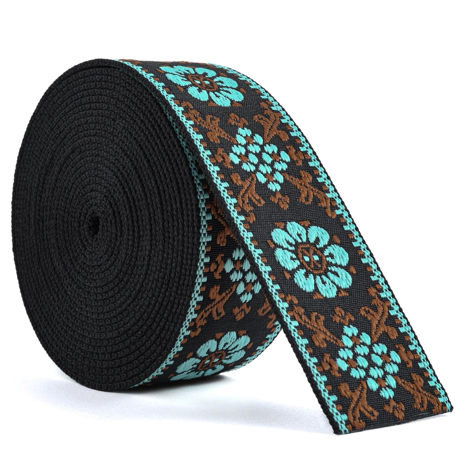Cotton Webbing 1.5 Inch 2 Inch - Heavy Webbing Strap for Bags, Arts and Crafts, High Density Webbing Jacquard Embroidery Style