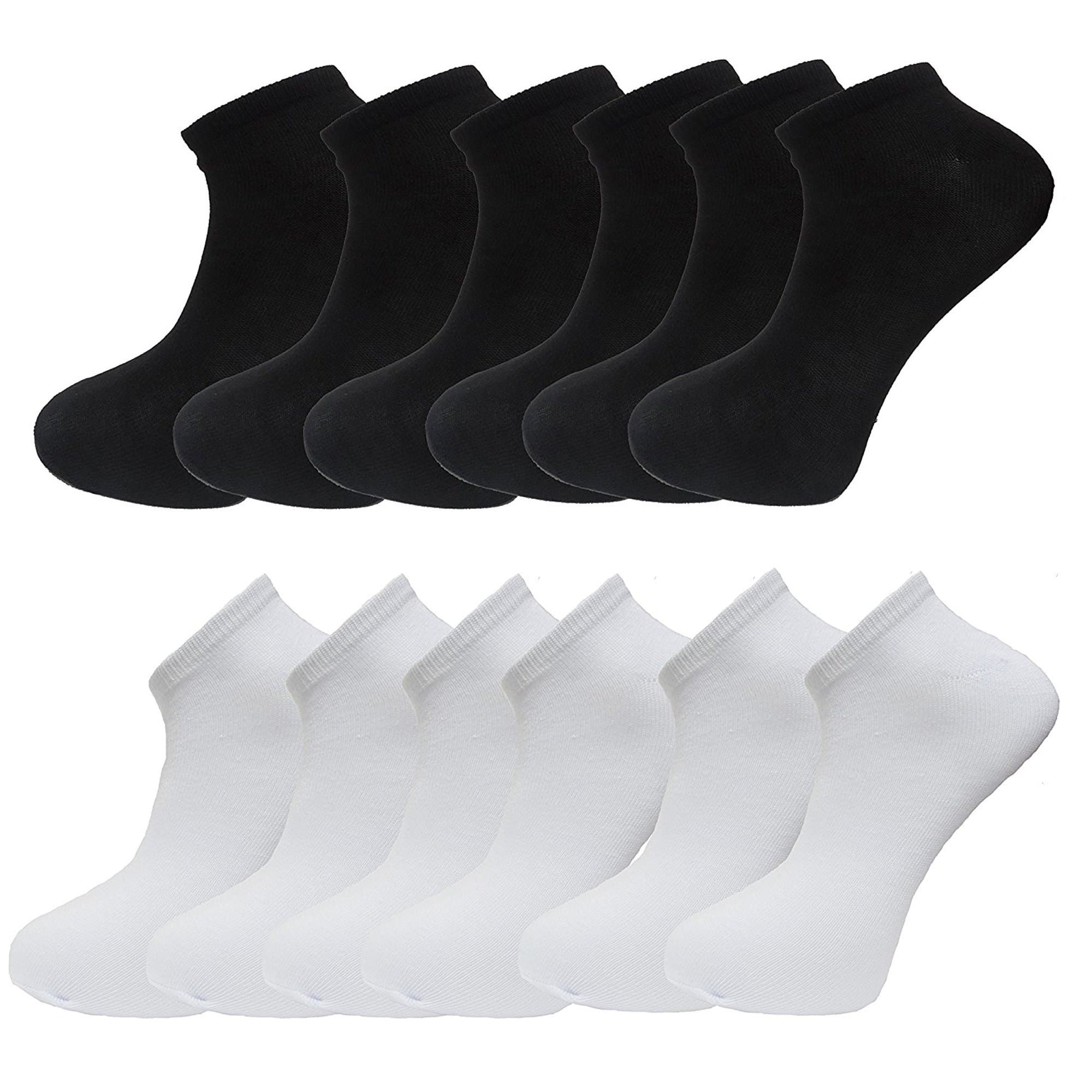 Mens Plain Trainer Socks Mens White Black 12 Pack Dozen Multipack Ankle Socks