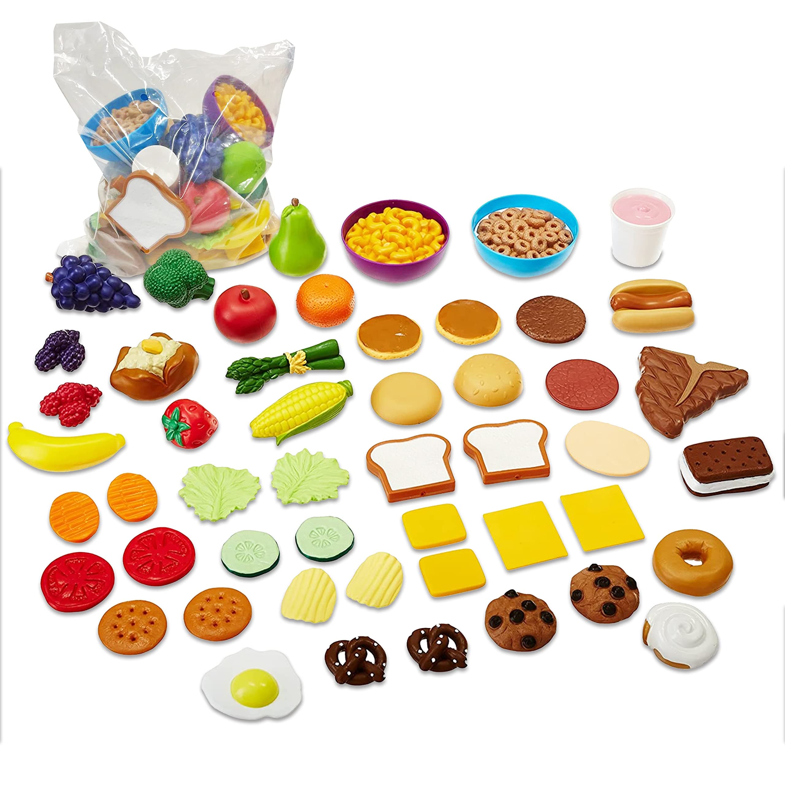 New Sprouts Complete Play Food Set - 50 Pieces, Ages 2+, Toddler Kitchen Kids, Fruit and Vegetable Toys, Gifts for Boys and Girls