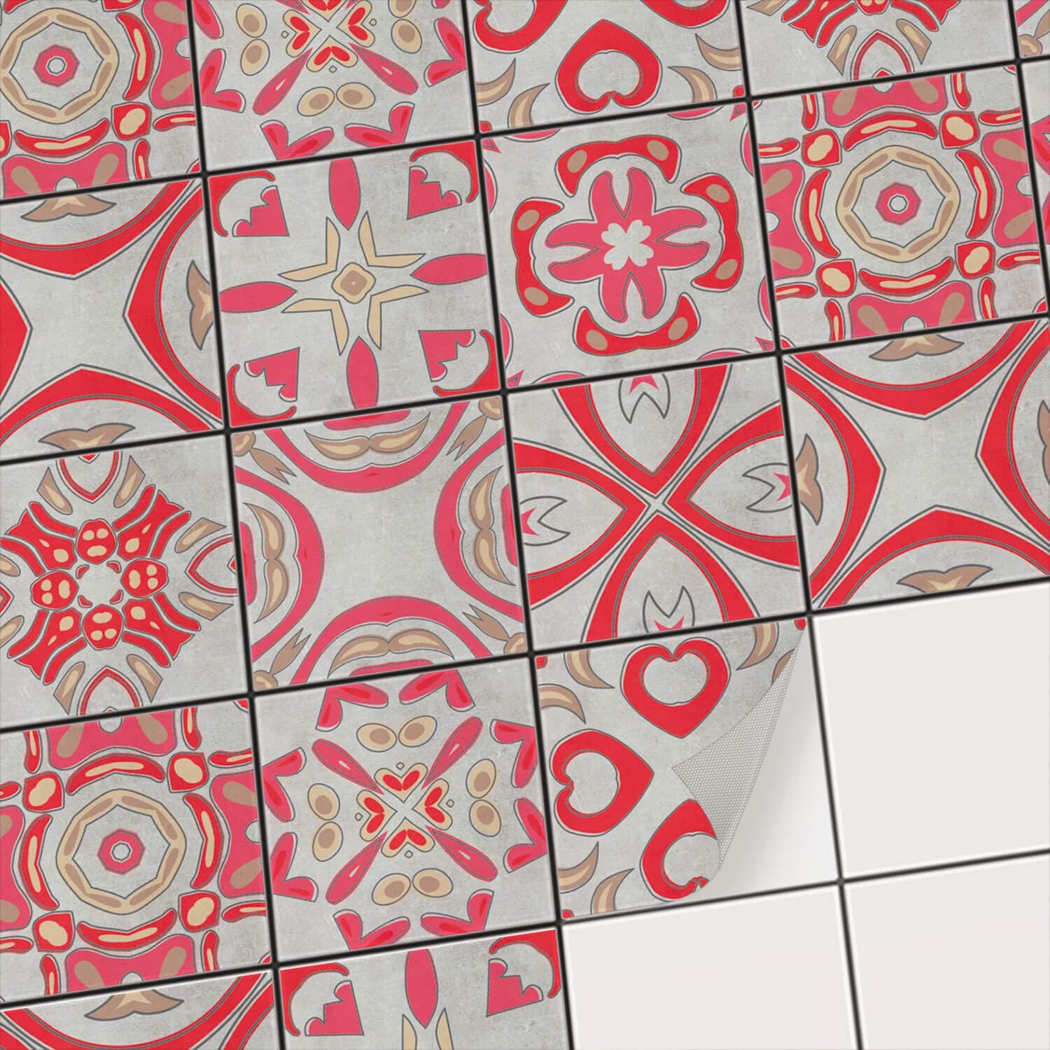 creatisto Tile Stickers - Bathroom Tile Transfers I Tile Decals for Kitchen Wall Tiles - Talavera Wall Stickers I Vinyl Film - Removable I 6x6 inches - 15x15 cm/Different Sizes - 9 Pieces