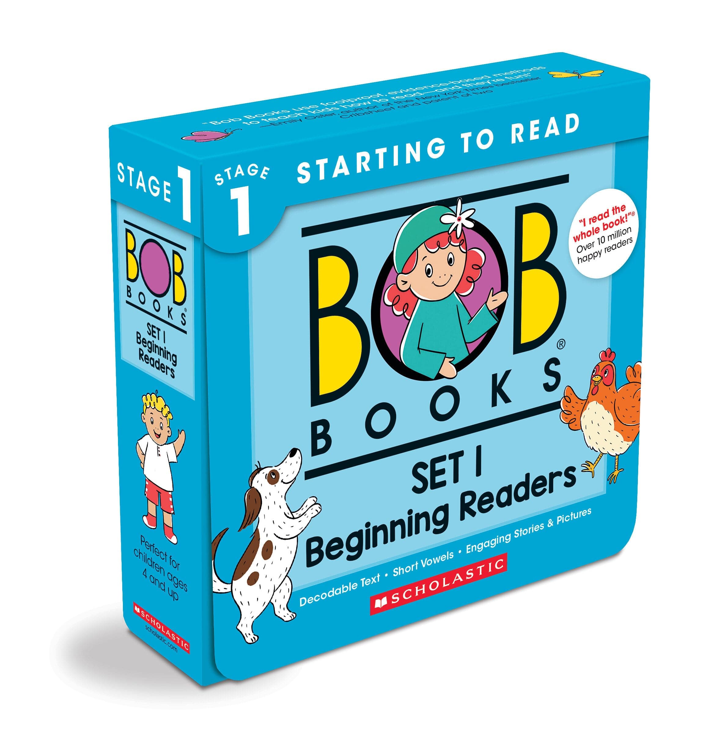 Bob Books - Set 1: Beginning Readers Box Set Phonics, Ages 4 And Up, Kindergarten (Stage 1: Starting To Read)