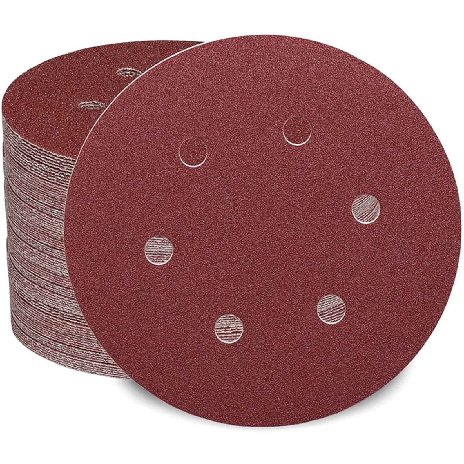 150mm Sanding Discs 6 Hole Hook and Loop Pads,Each 10 x Grain 60/80/100/120/180/240/320/400/600/1000 Total 100 Pieces Mix Set for Random Orbital Sander-STEBRUAM