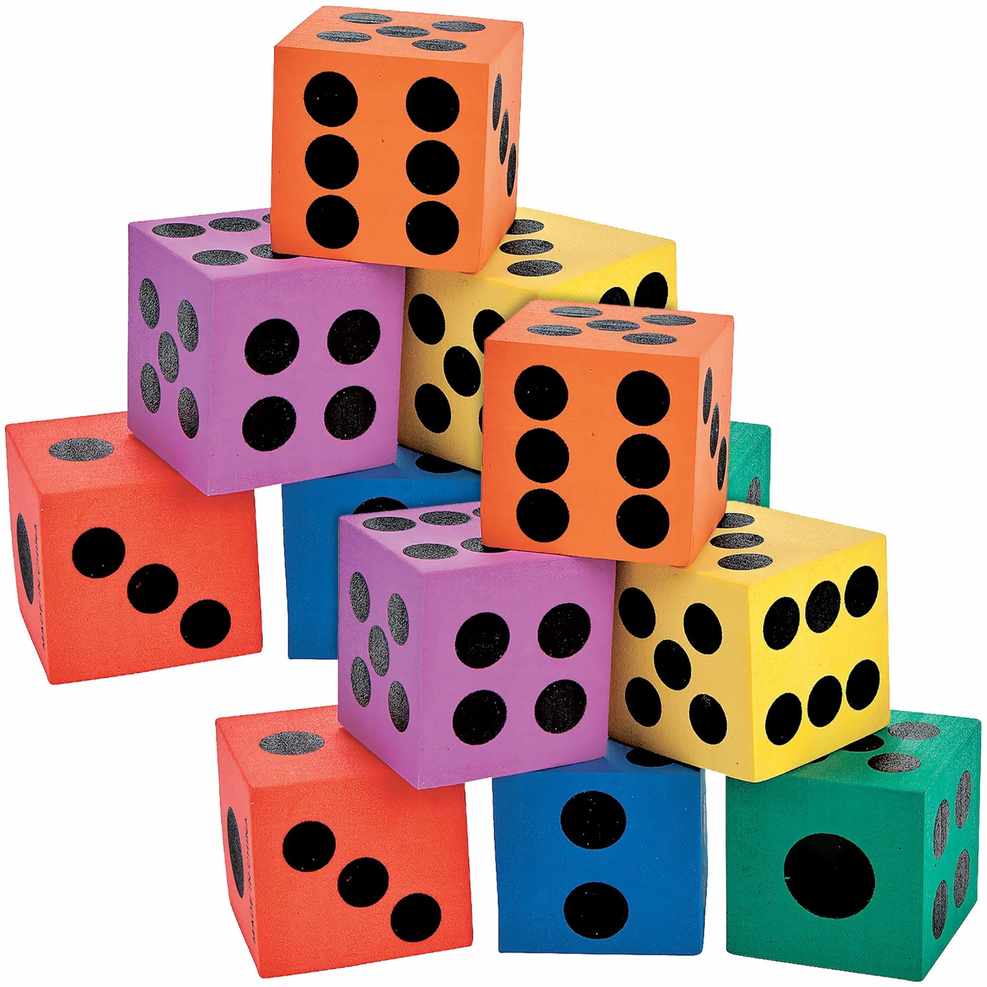 Big Foam Playing Dice (12 Pack)