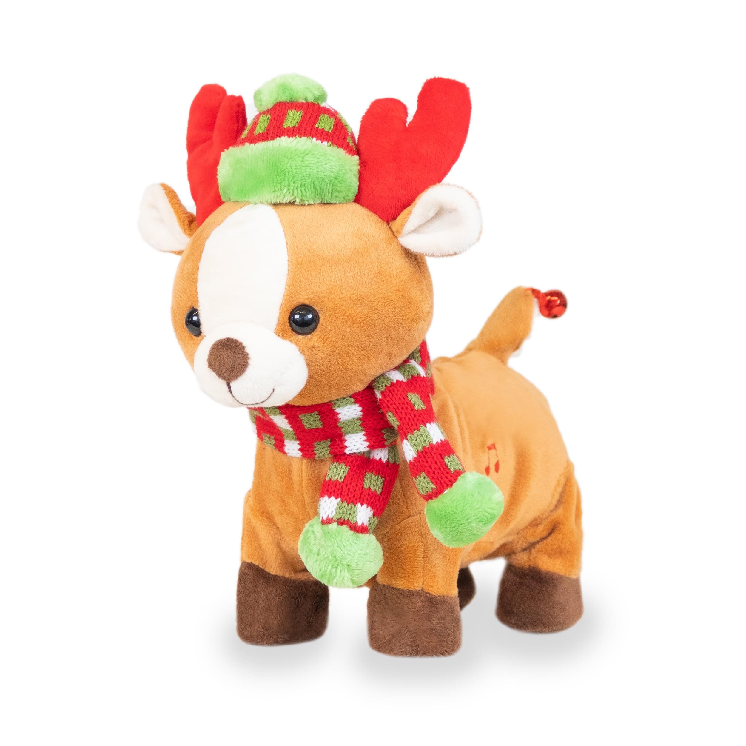 Rock & Roll Rider | Animated Walking Dancing Singing Christmas Holiday Reindeer Sings Sleigh Ride, 10 Inches