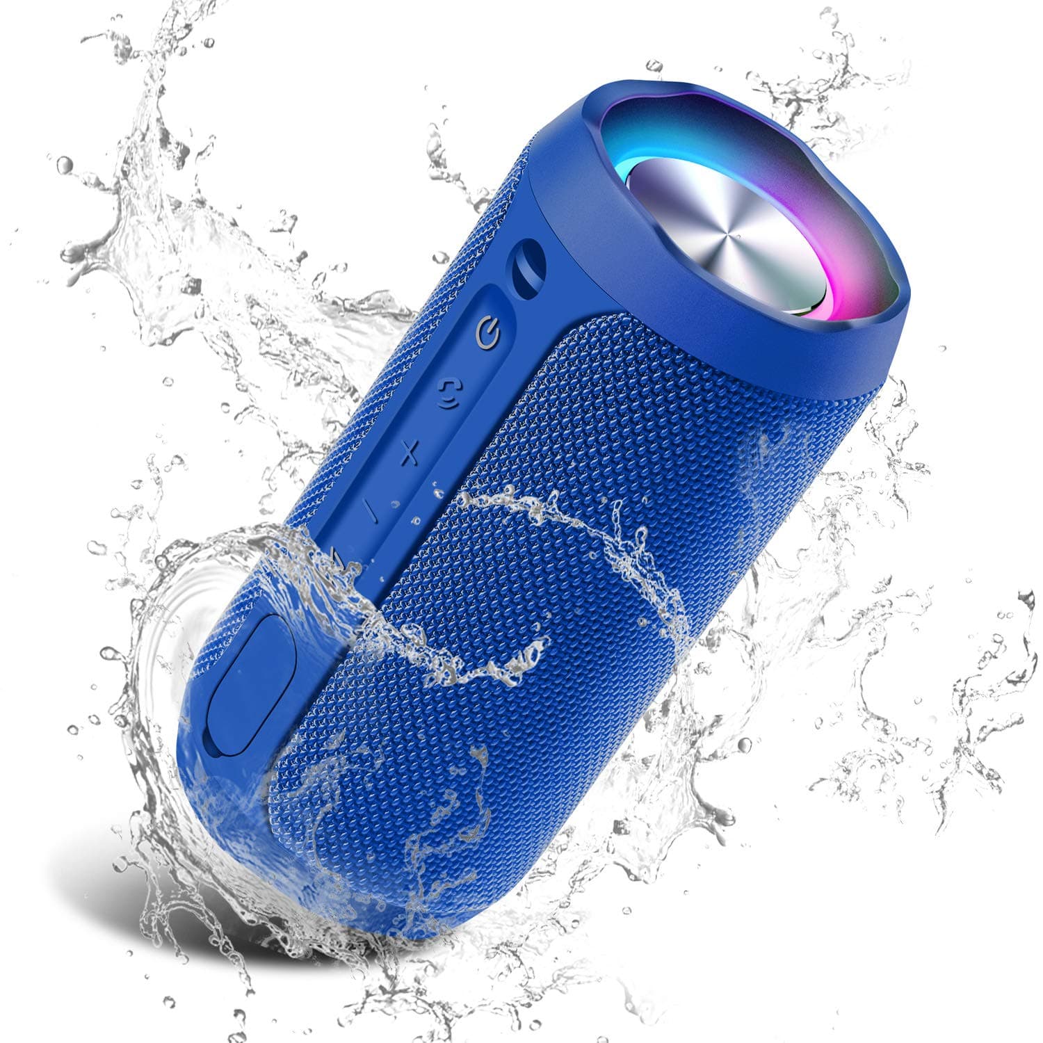Wireless Speaker Bluetooth, COOCHEER 24W Bluetooth Portable Speaker with Party Light, IP67 Waterproof Portable Wireless Speakers for Outdoor, TWS, 20+Hour Playtime, Built-in mic,Dustproof-Blue