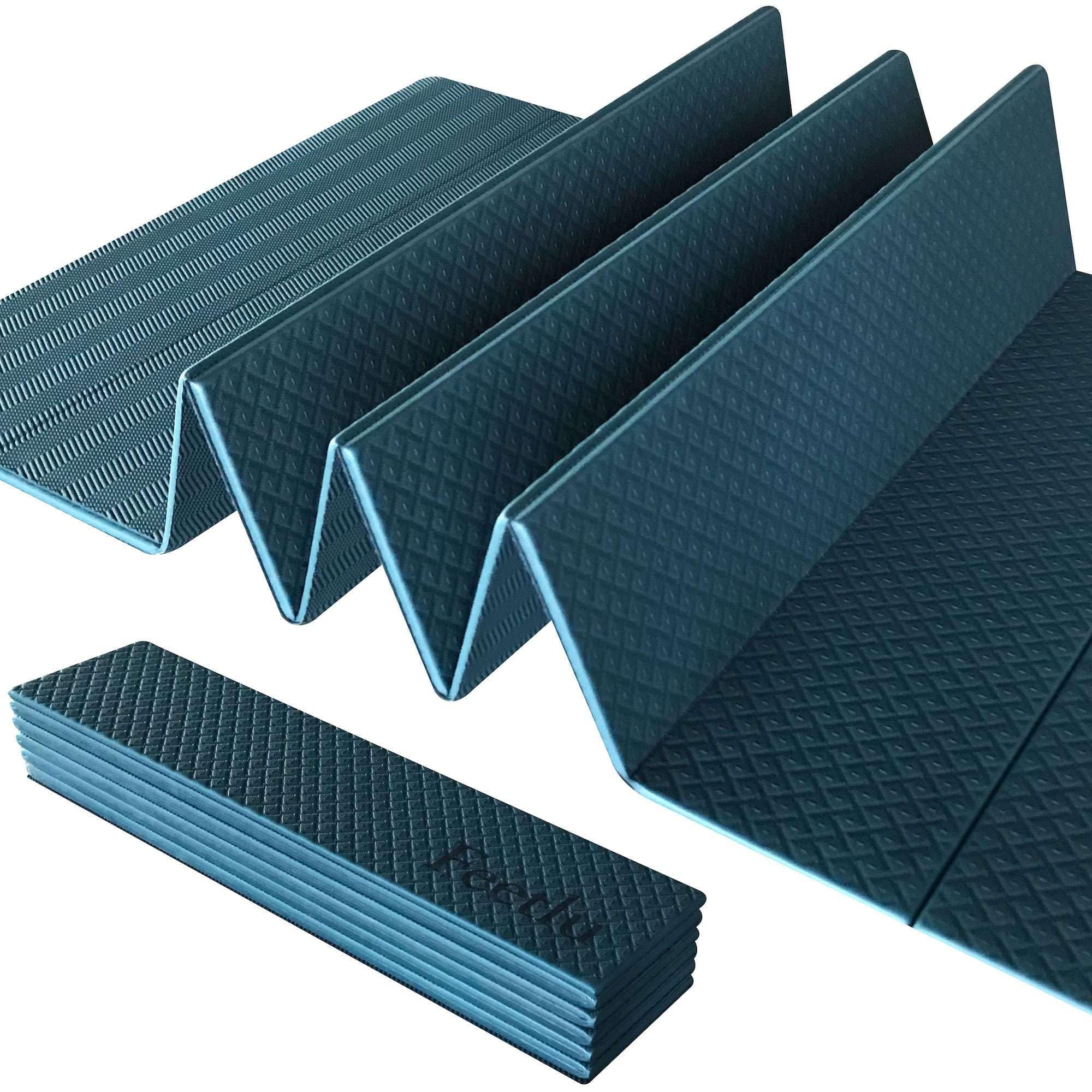 Foldable Exercise Mat- 1/4 Inch Thick Anti-Tear Pilates Yoga Mat Easy to Fold for All Purpose Beginners Women Men, Yoga Pilates, Floor Workout Home Gym Unfold Size 72 x 24 Inch