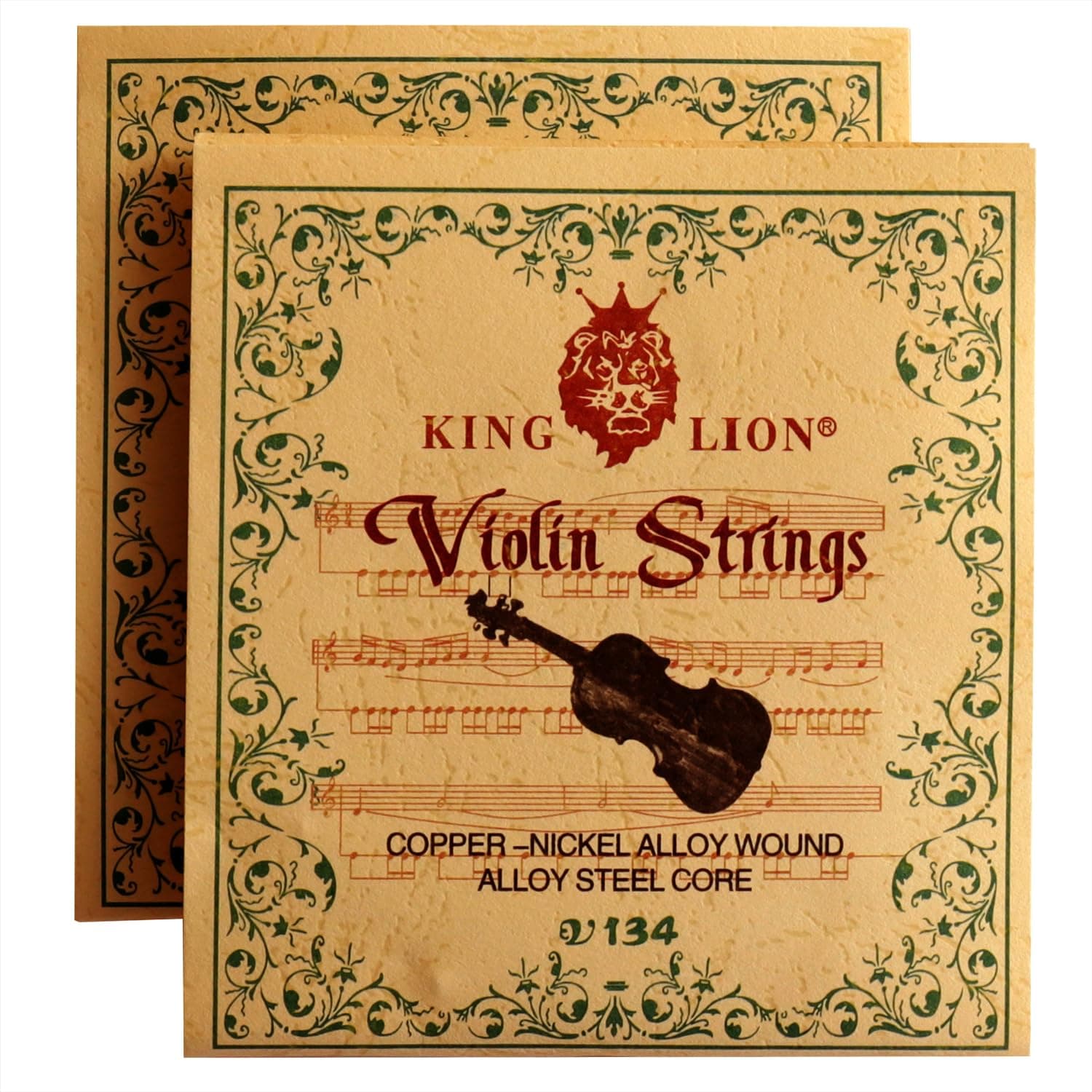 Fansjoy 2 Sets Violin Strings Full Set (G-D-A-E), Universal Violin Strings with Nickel-plated Ball Ends, Compatible with 4/4, 3/4 Violins