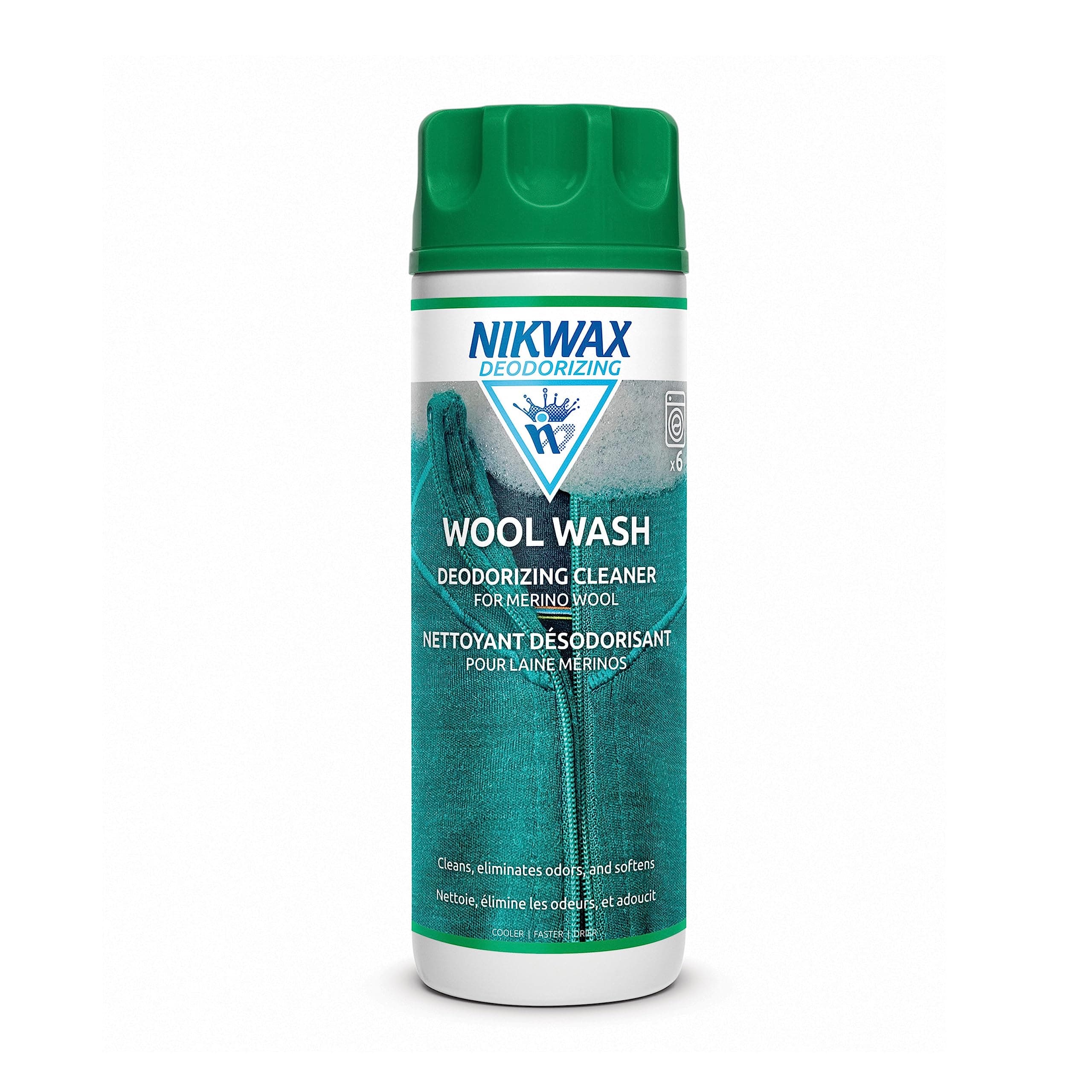 Nikwax Wool Wash, 300ml, Deodorize wool items, wool layers, safely cleans merino wool base layers, active wear, socks