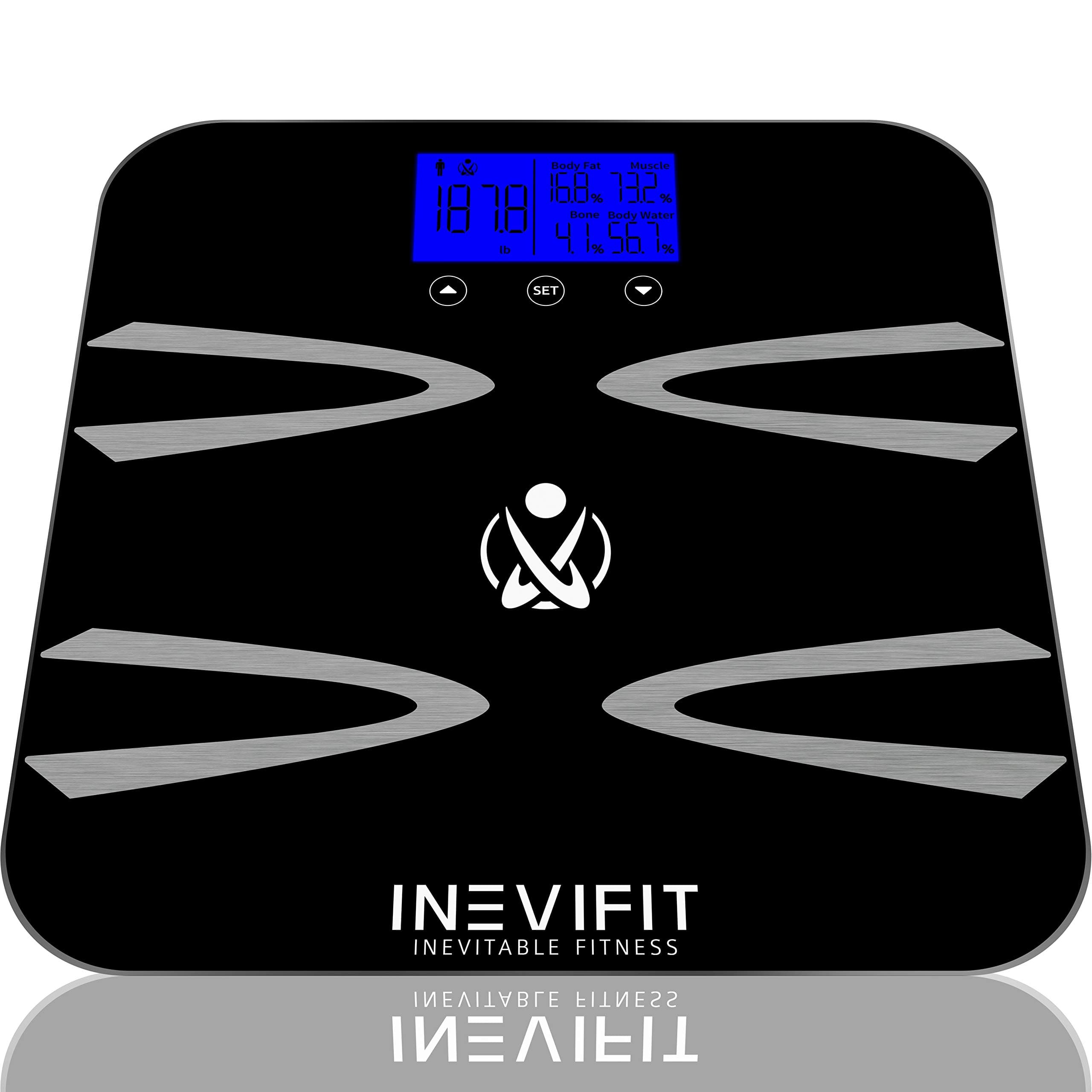 INEVIFIT Body-Analyzer Scale, Highly Accurate Digital Bathroom Body Composition Analyzer, Measures Weight, Body Fat, Water, Muscle, BMI, Visceral Levels & Bone Mass for 10 Users. 5-Year Warranty