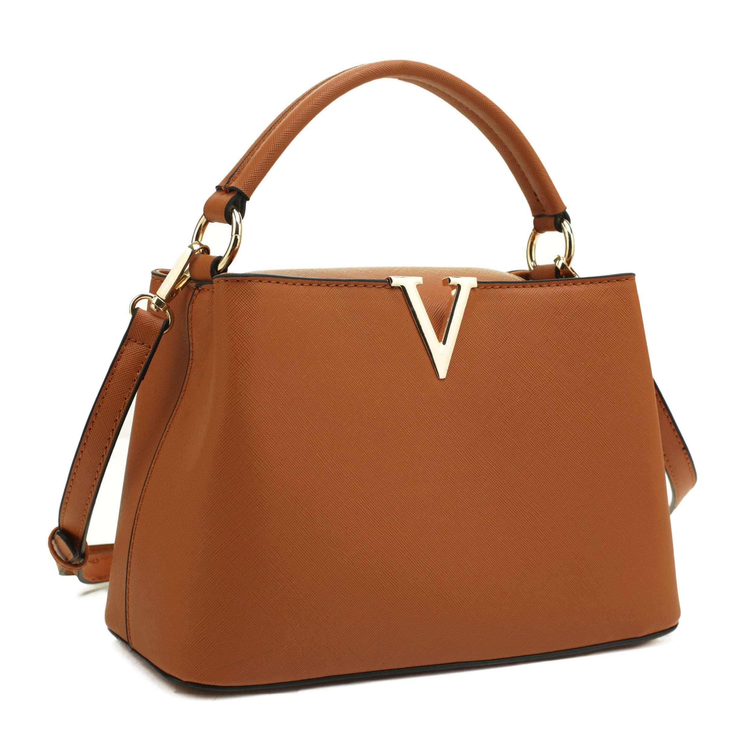 EVVE レディース スモール サッチェルバッグ クラシック トップハンドル パース ファッション クロスボディ ハンドバッグ ショルダーストラップ付き