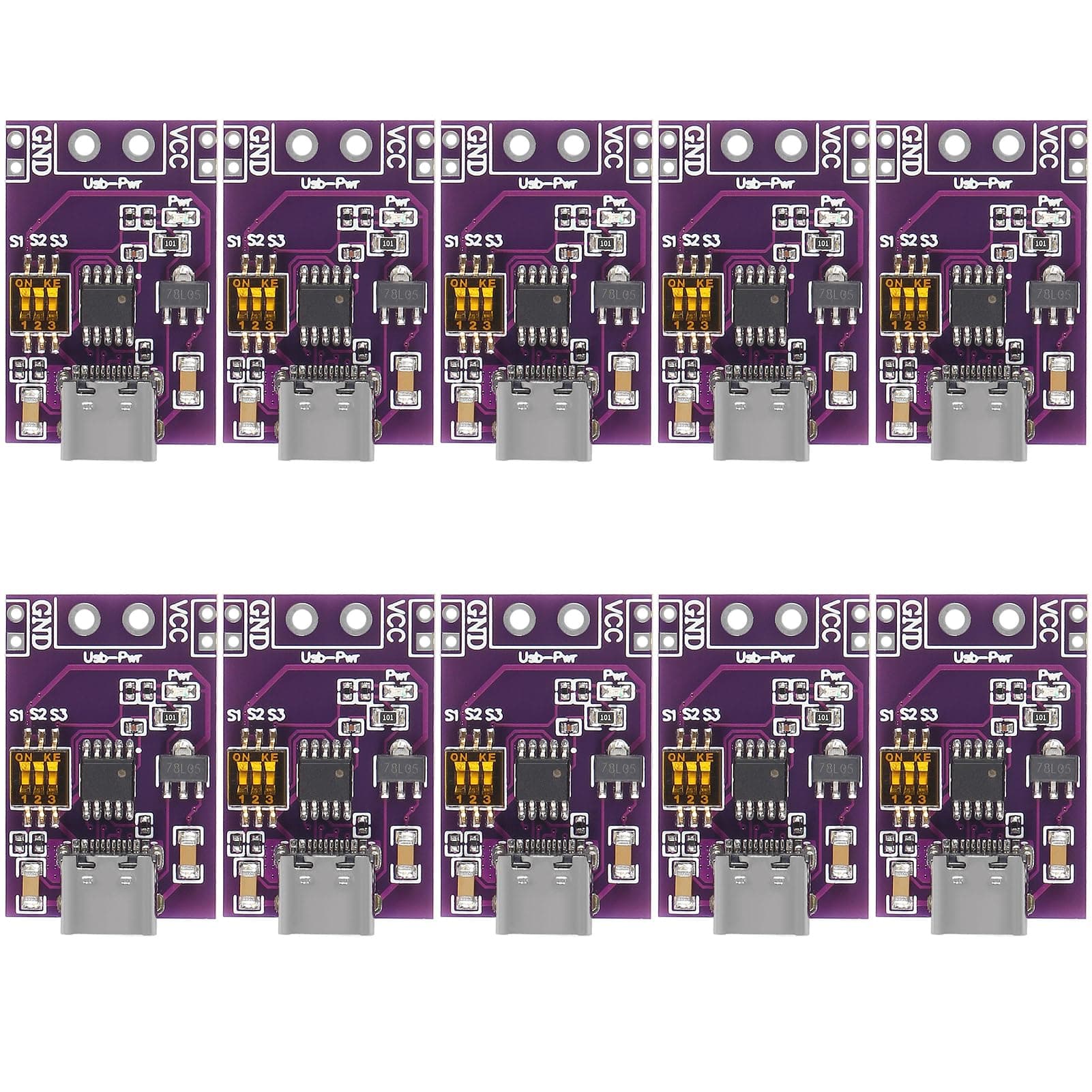 10-Pack Type-C QC AFC PD2.0 PD3.0 to DC Spoof Scam Fast Charge Trigger Polling Detector USB-PD Notebook Power Supply Change Board Module