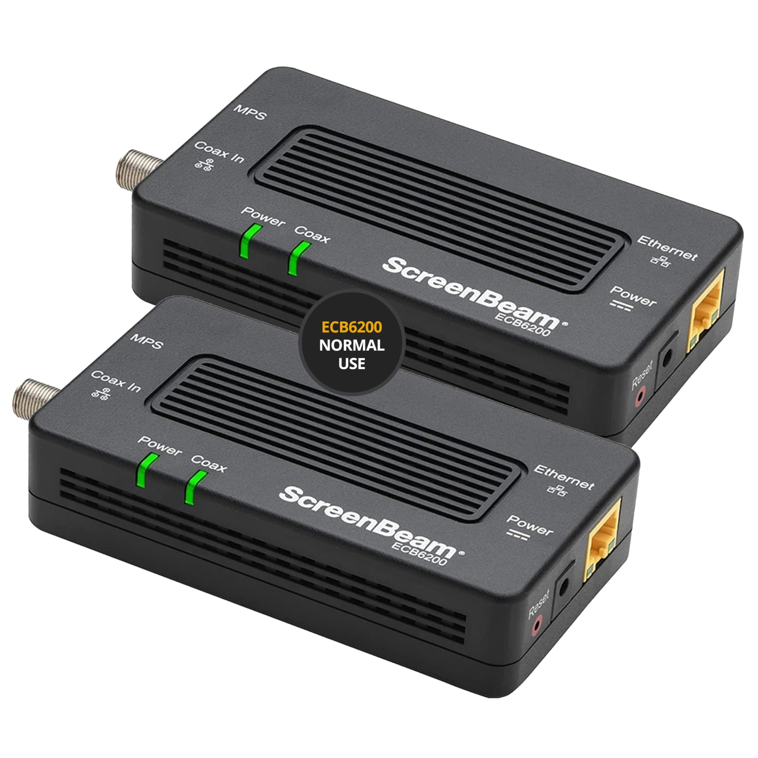 ScreenBeam Bonded MoCA 2.0 Network Adapter for High Speed Internet, Ethernet Over Coax - Starter Kit (Model: ECB6200K02)