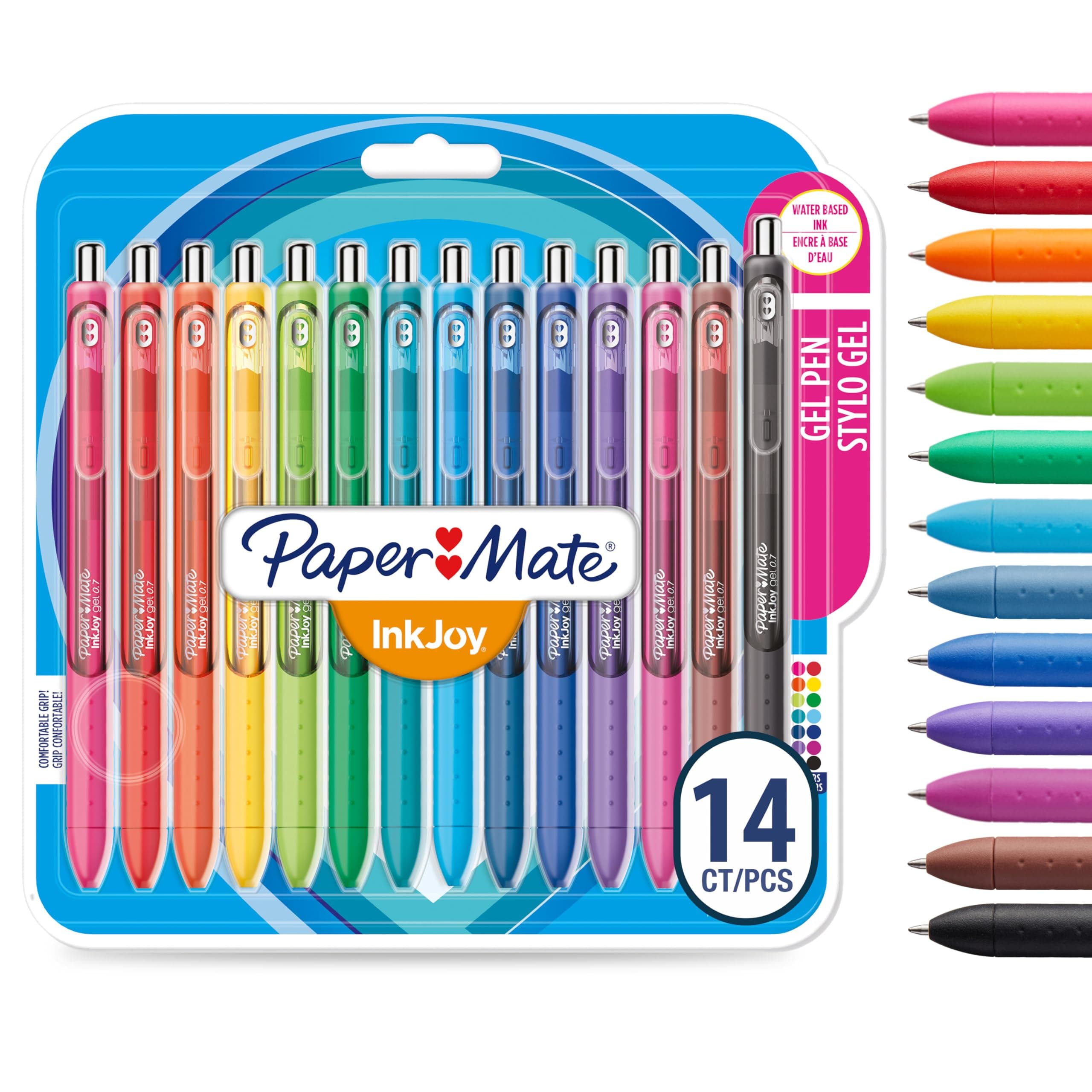 Paper Mate InkJoy Gel Pens | Medium Point (0.7mm) | Assorted Colours | 14 Count