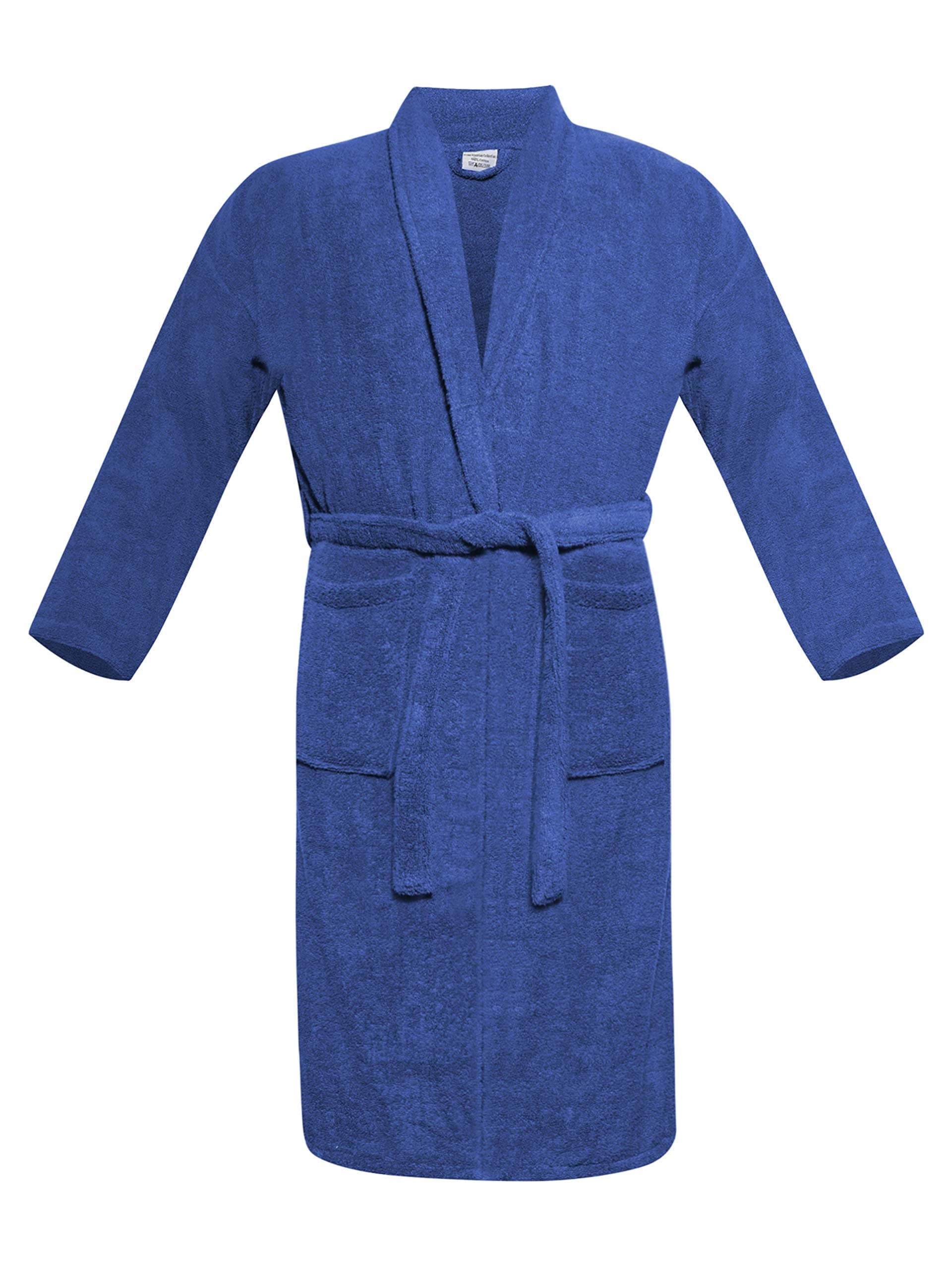A & B TRADERS 100% Egyptian Cotton Bath Robe Terry Towelling Robe Dressing Gown Luxury and Super Soft Womens Nightwear Mens House Gown (Royal Blue)