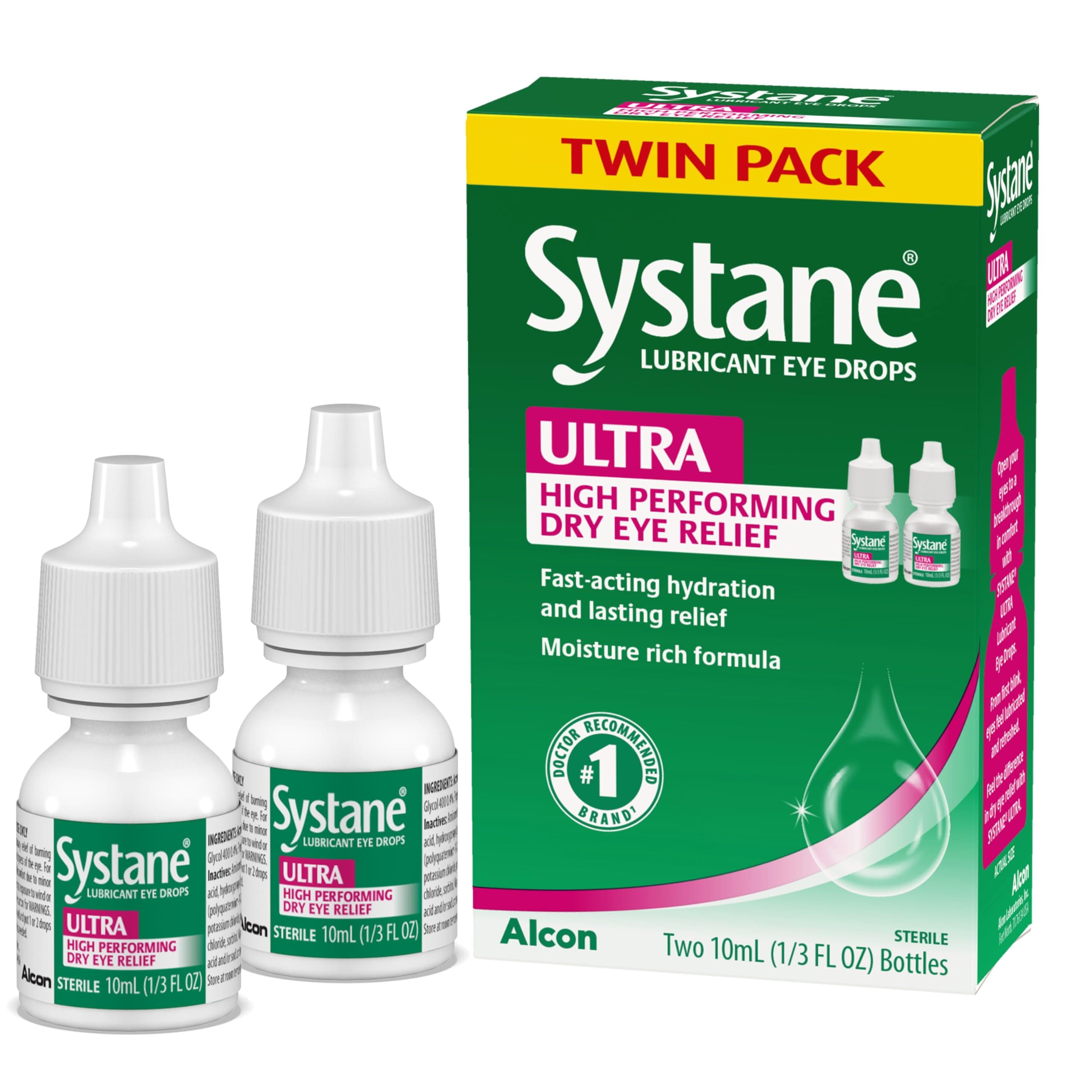 Ultra Lubricant Eye Drops, Twin Pack, 10-mL Each,packaging may vary - 2 Count (Pack of 1)