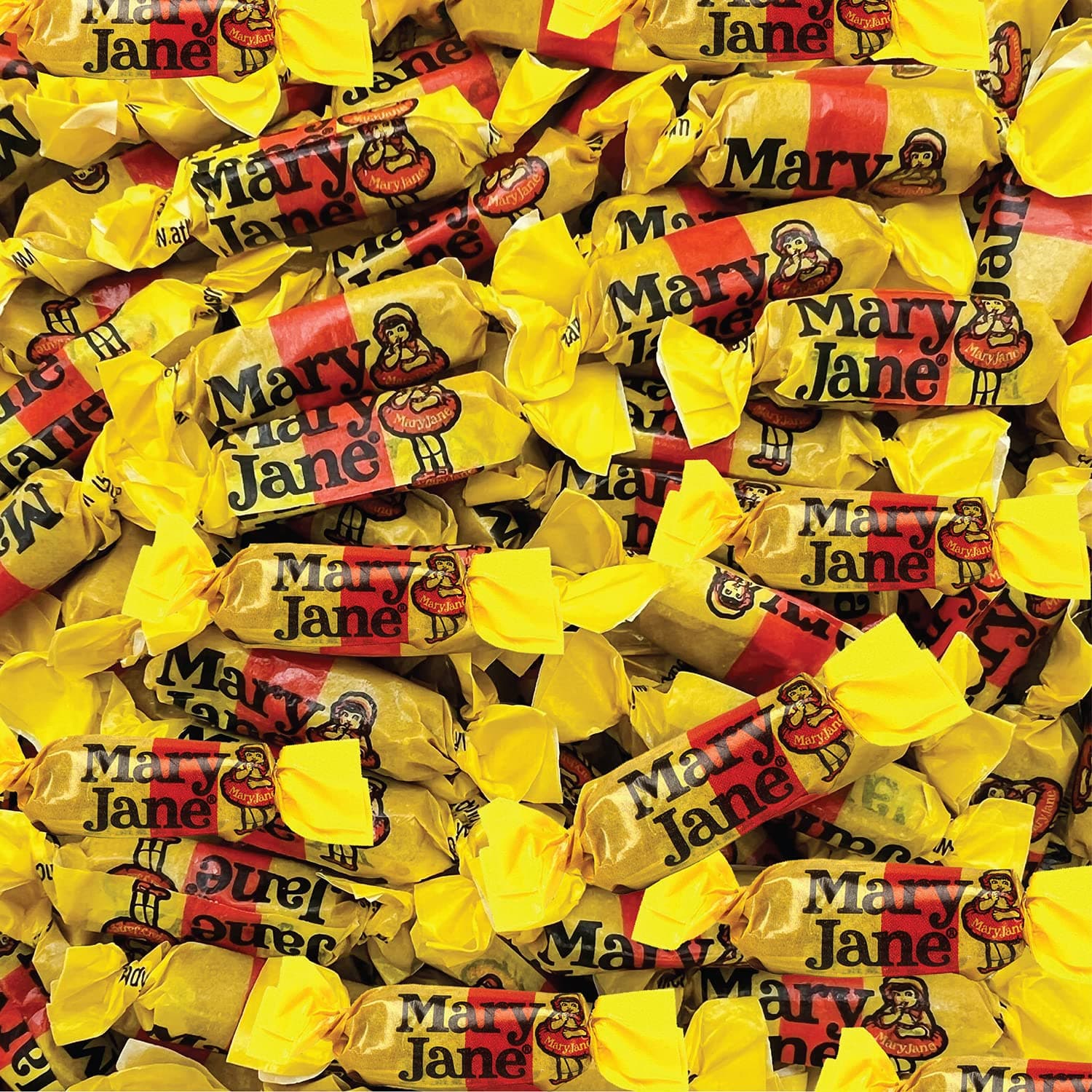Mary Jane Taffy Candy - 2 Pound Bulk Pack (About 240 Count) - Retro Peanut Butter Chews