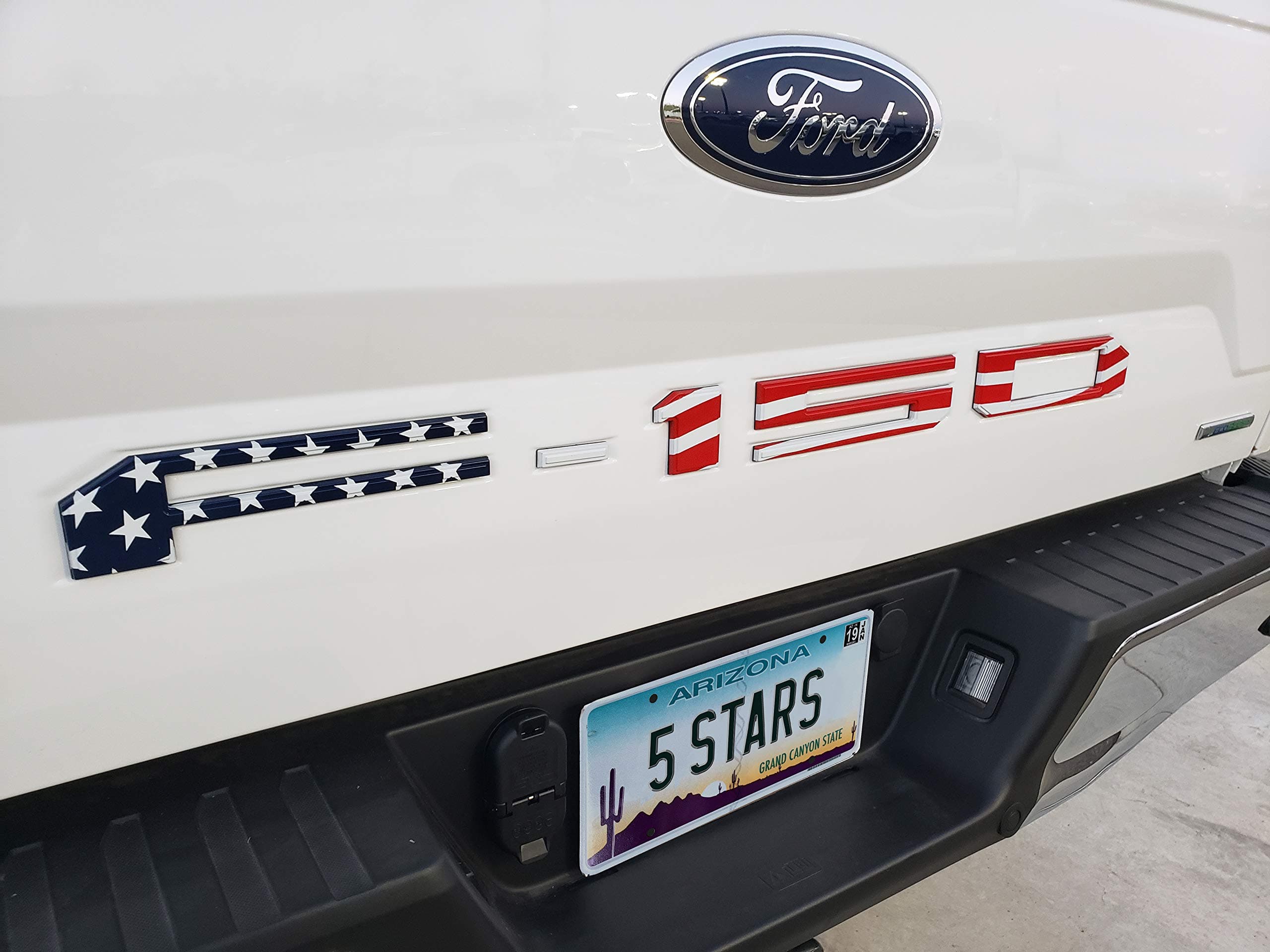 Premium Tailgate Letter Insert Kits Compatible with 2018-2020 Ford F150 (USA Flag)