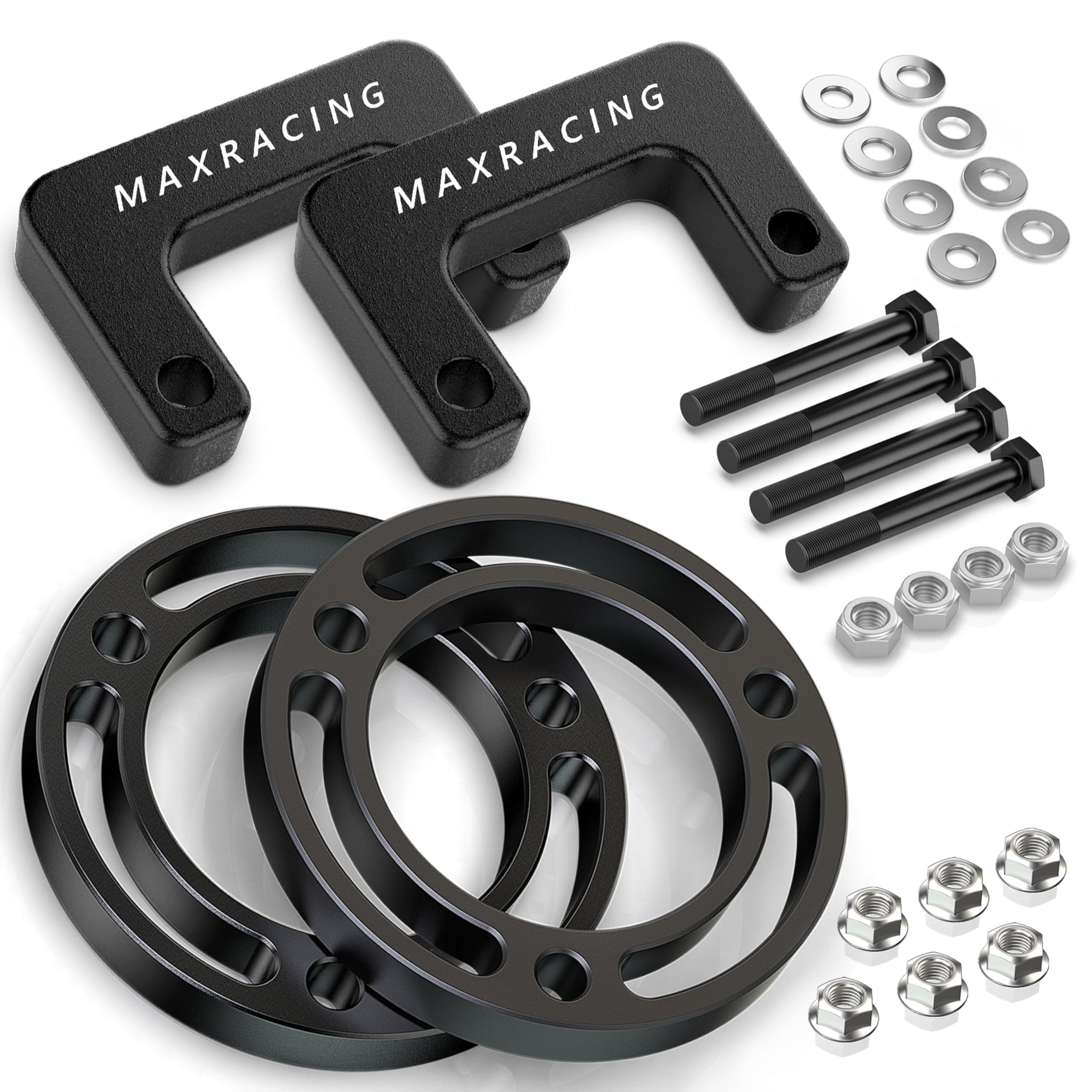 Maxracing 3.5" Front Leveling Kit Upper+Lower Strut Lift Spacers Compatible with 2007-2024 Chevy Silverado Avalanche Suburban Tahoe 1500 | GMC Sierra Yukon 1500 2WD/4WD