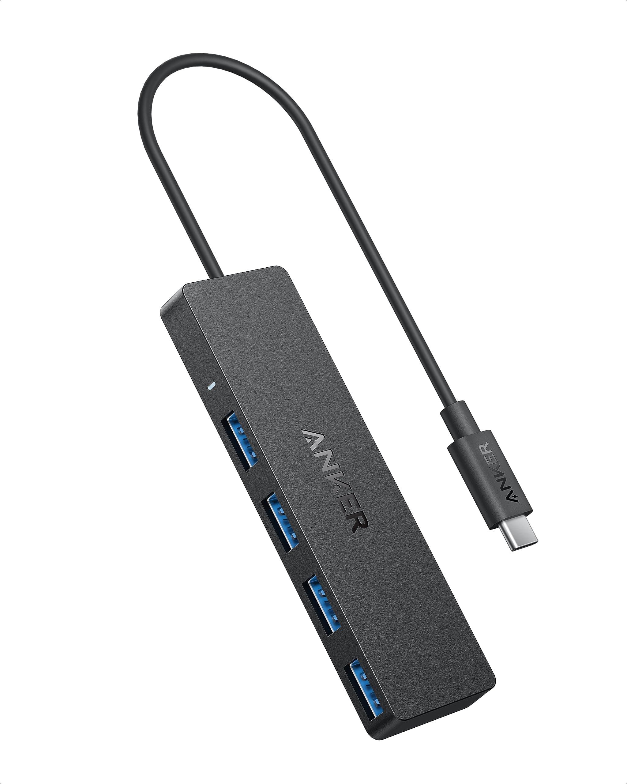 4-Port USB 3.0 Data Hub, Ultra-Slim 5Gbps USB-C OTG Hub with 20 cm Extended Cable, For MacBook, Mac Pro, Mac mini, iMac, Surface Pro, XPS, PC, Flash Drive, Mobile HDD (Charging Not Supported)