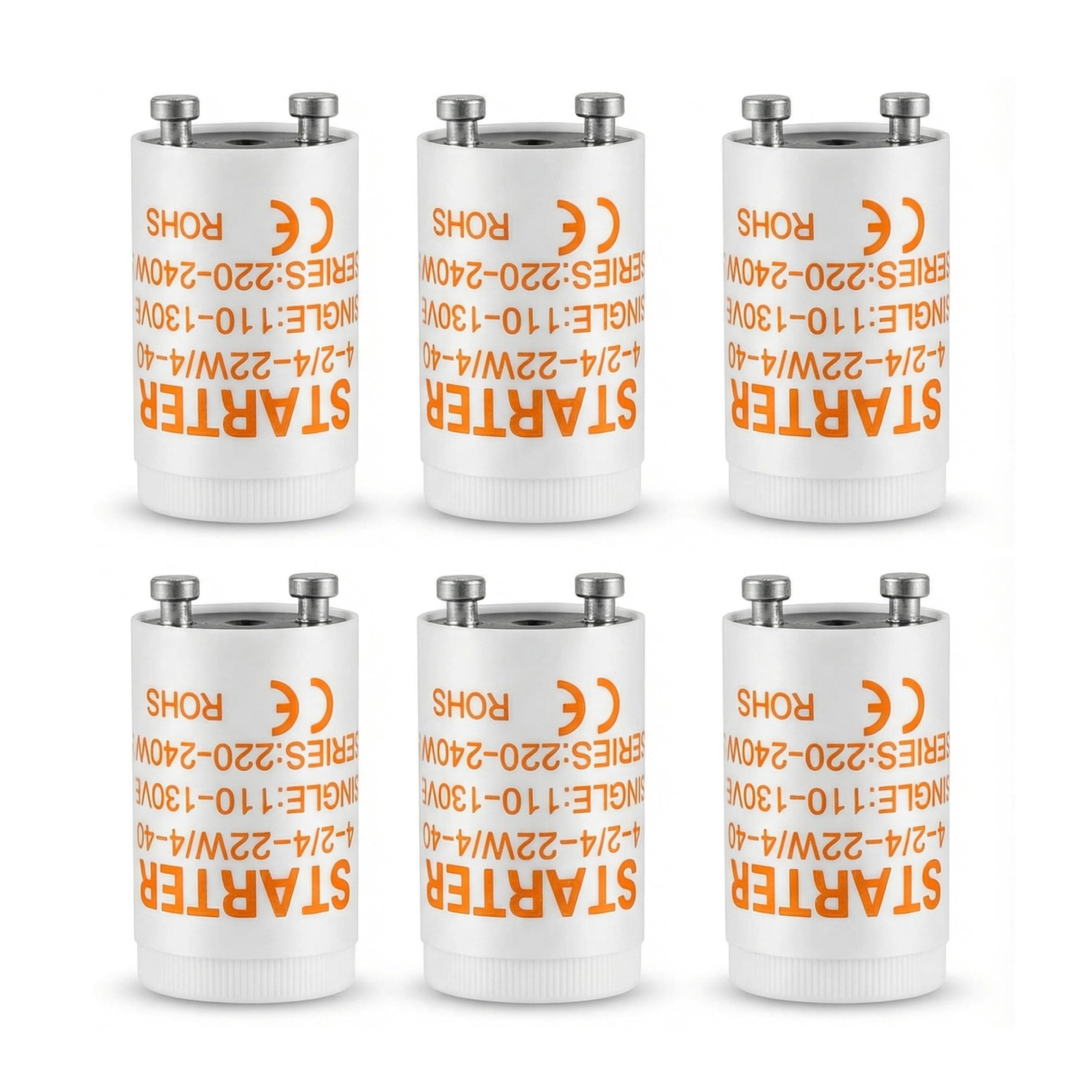 FS2 4-22 Watt Fluorescent Lamp Series Starter(Pack of 6)