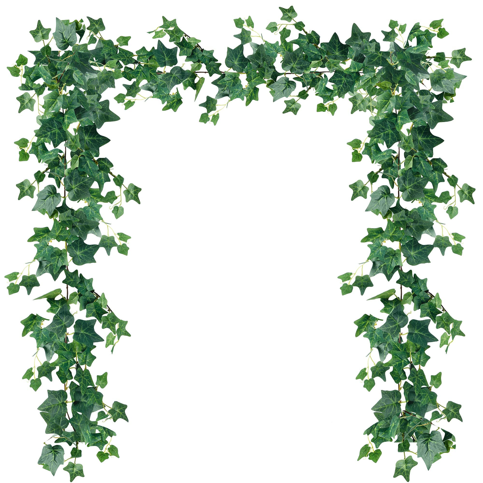 Sggvecsy 3 Pcs Artificial Ivy Vines Kit 6.4Ft Odorless Silk Ivy Garland with Green Leaves Fake Hanging Plants Artificial Greenery Decor for Wedding Home Wall Party Indoor Outdoor Decoration