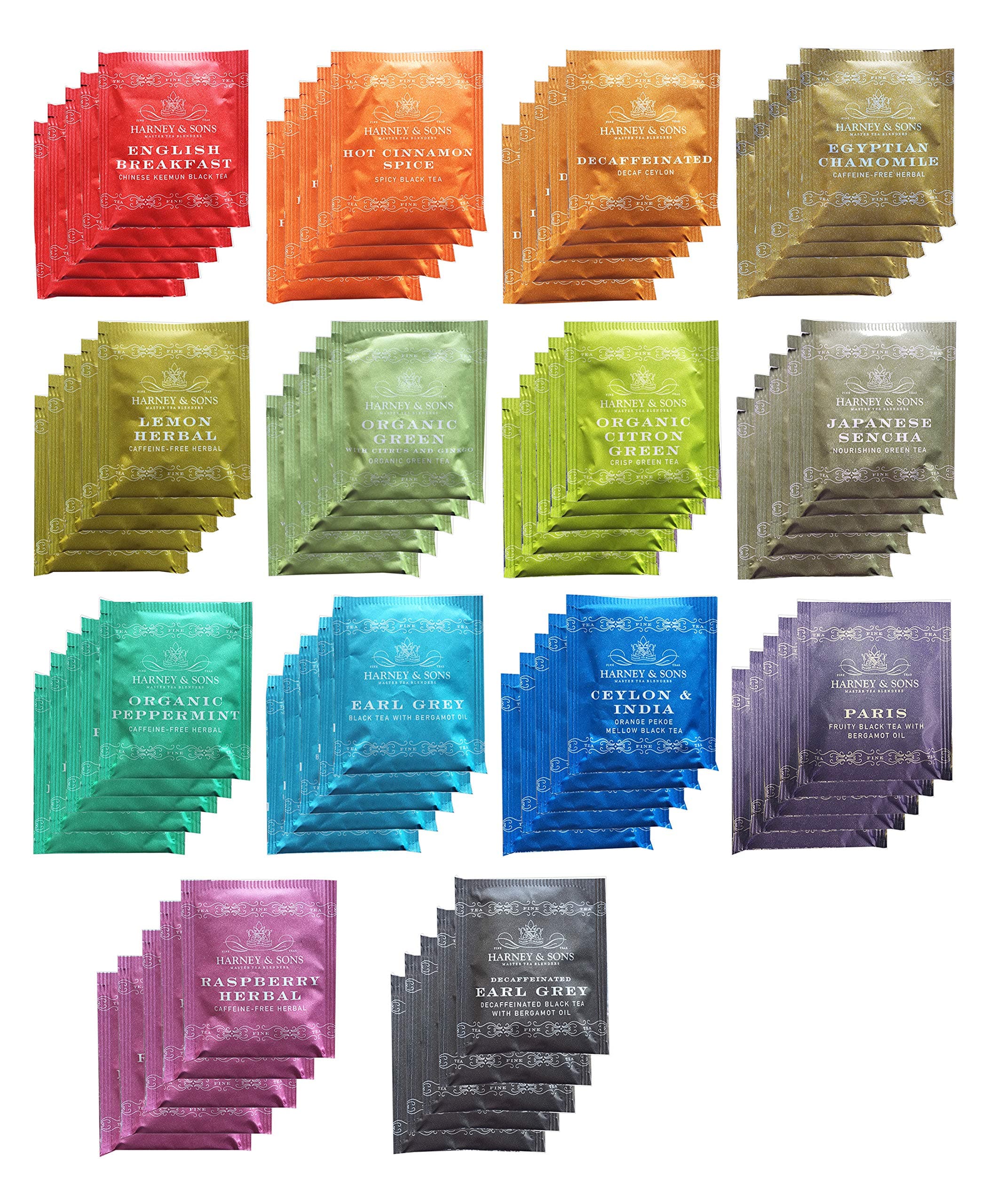 Harney & Sons Assorted Tea Bag Sampler 70 Count Bundle Great for Birthday, Hostess and Co-worker Gifts