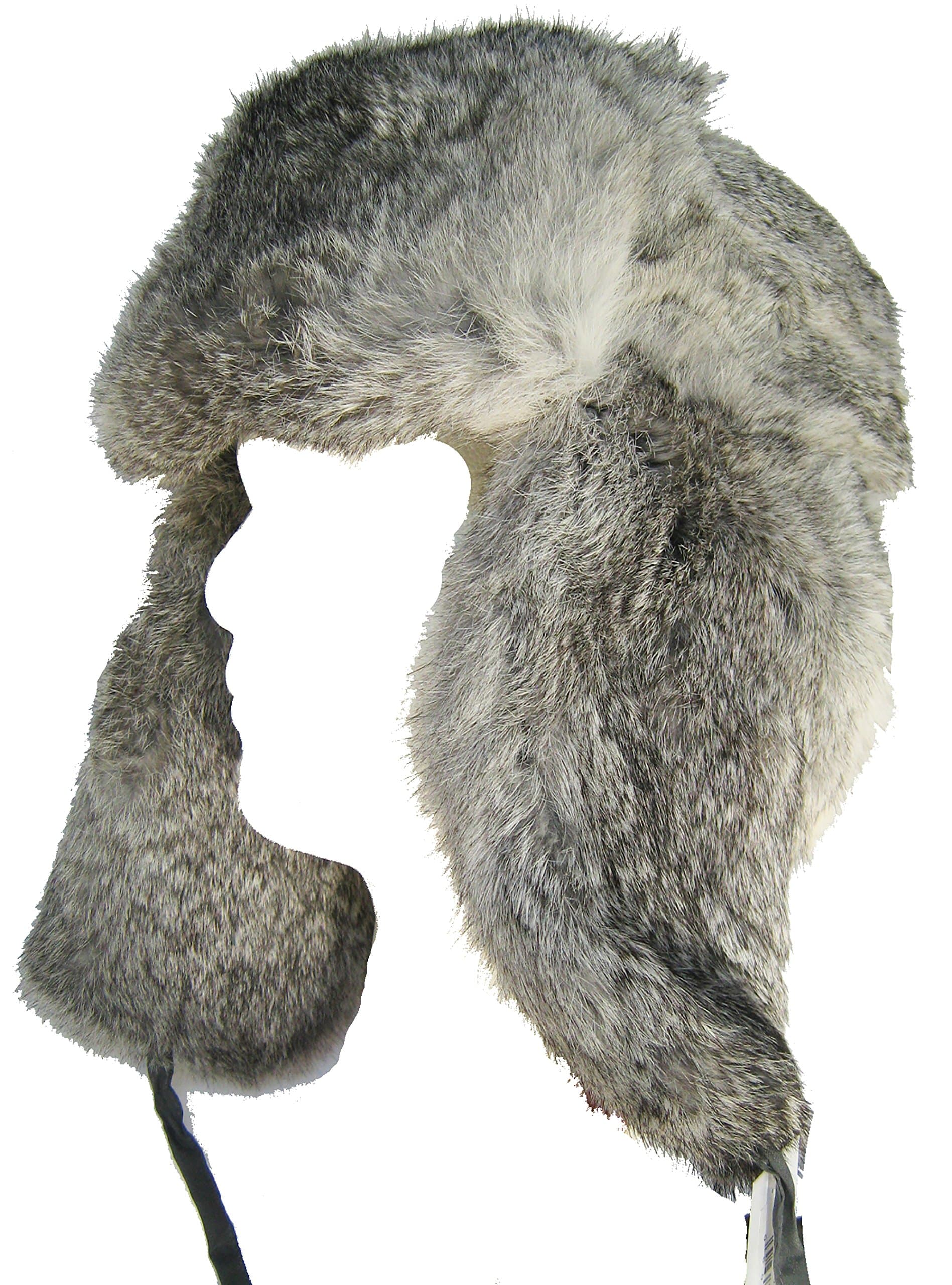 Russian Style Rabbit Fur Trooper Grey L (7 3/8)