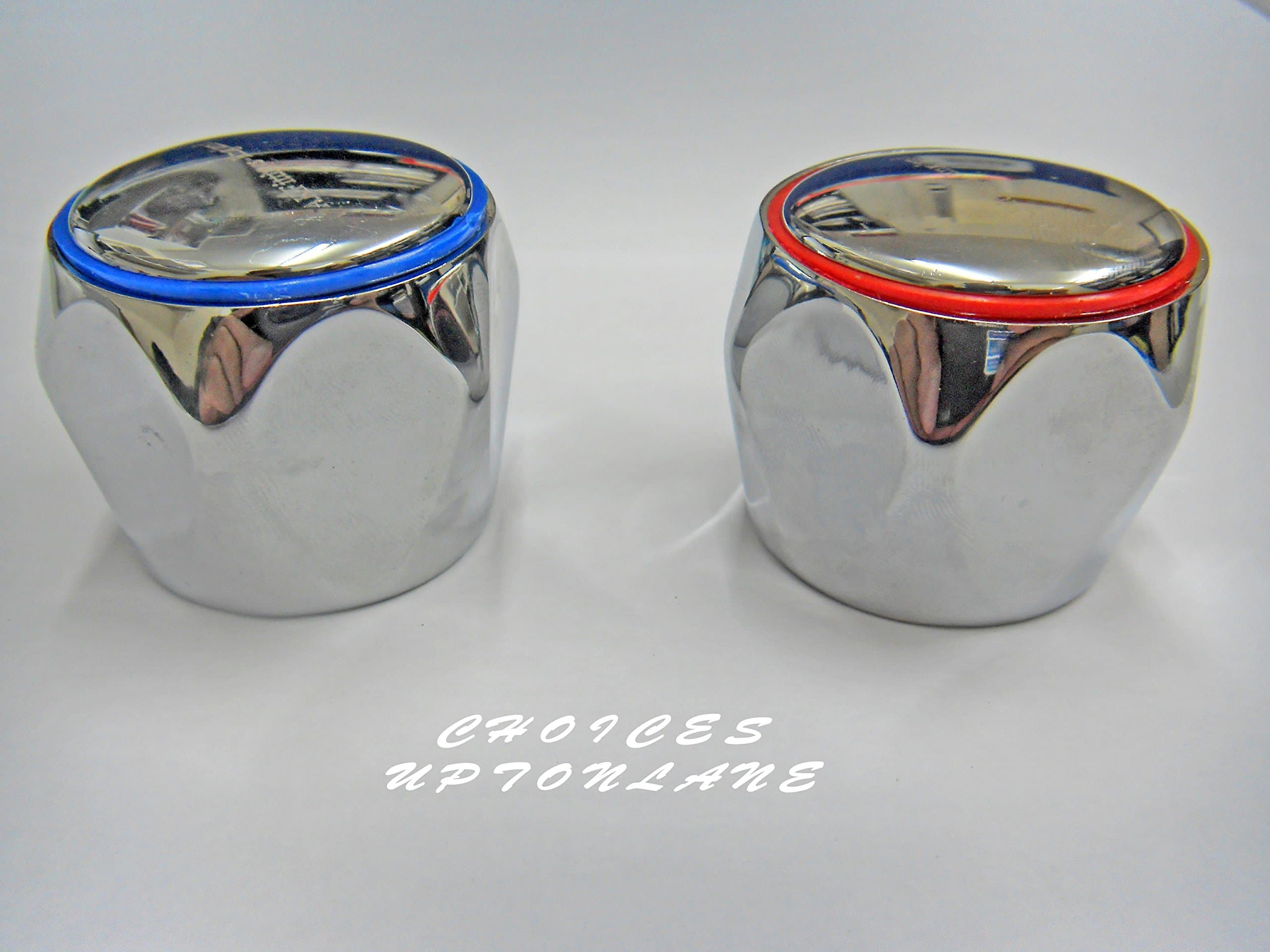 REPLACEMENT HOT & COLD TAP TOP HEAD COVERS CHROME PLATED FOR BASIN / BATH & KITCHEN SINK TAPS