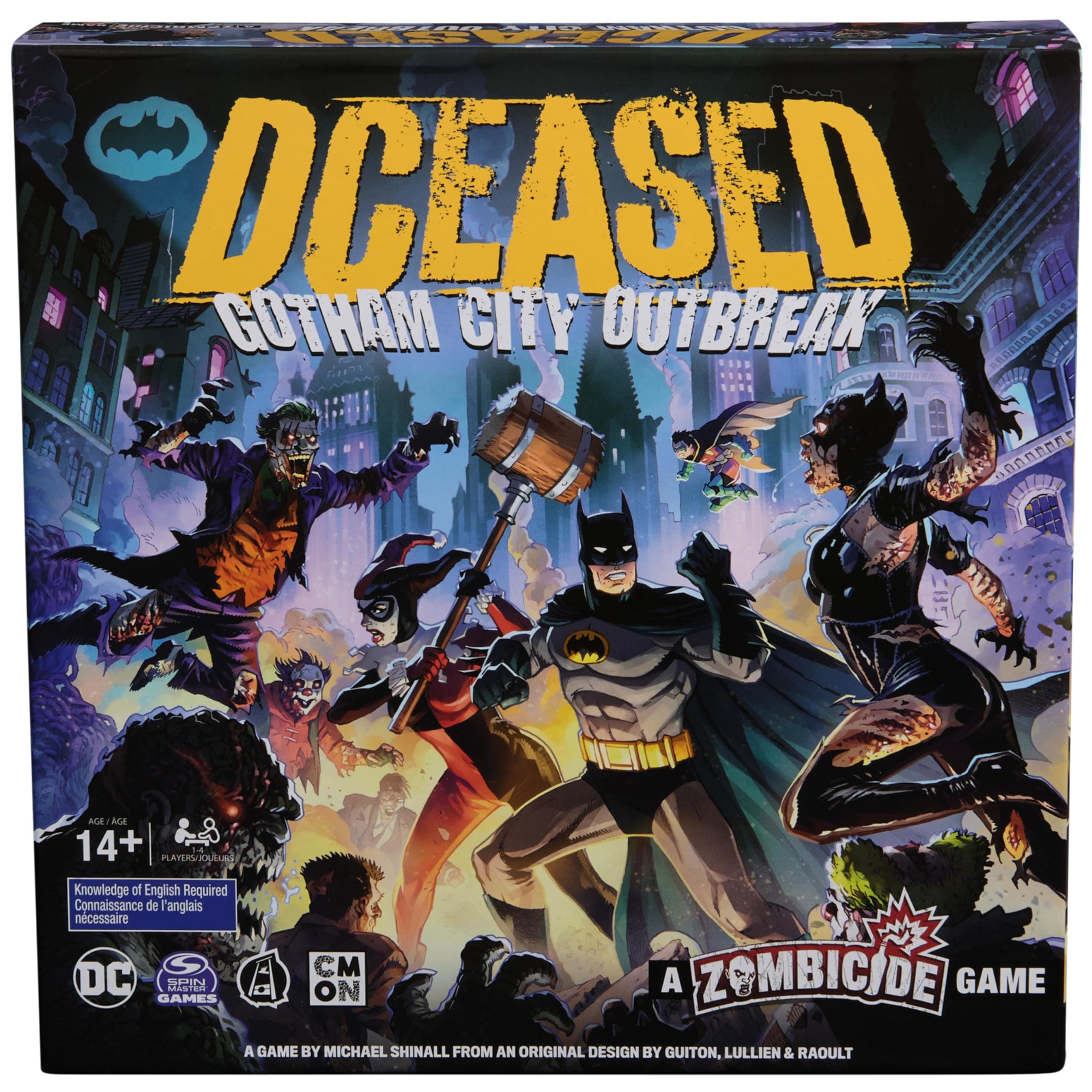 Spin Master Game, DCeased: Gotham City Outbreak, Part of the Zombie Side Collection, Collectible DC Comics Miniatures, Strategy Board Game, Adult & Teen, 1-4 Players, Ages 14+