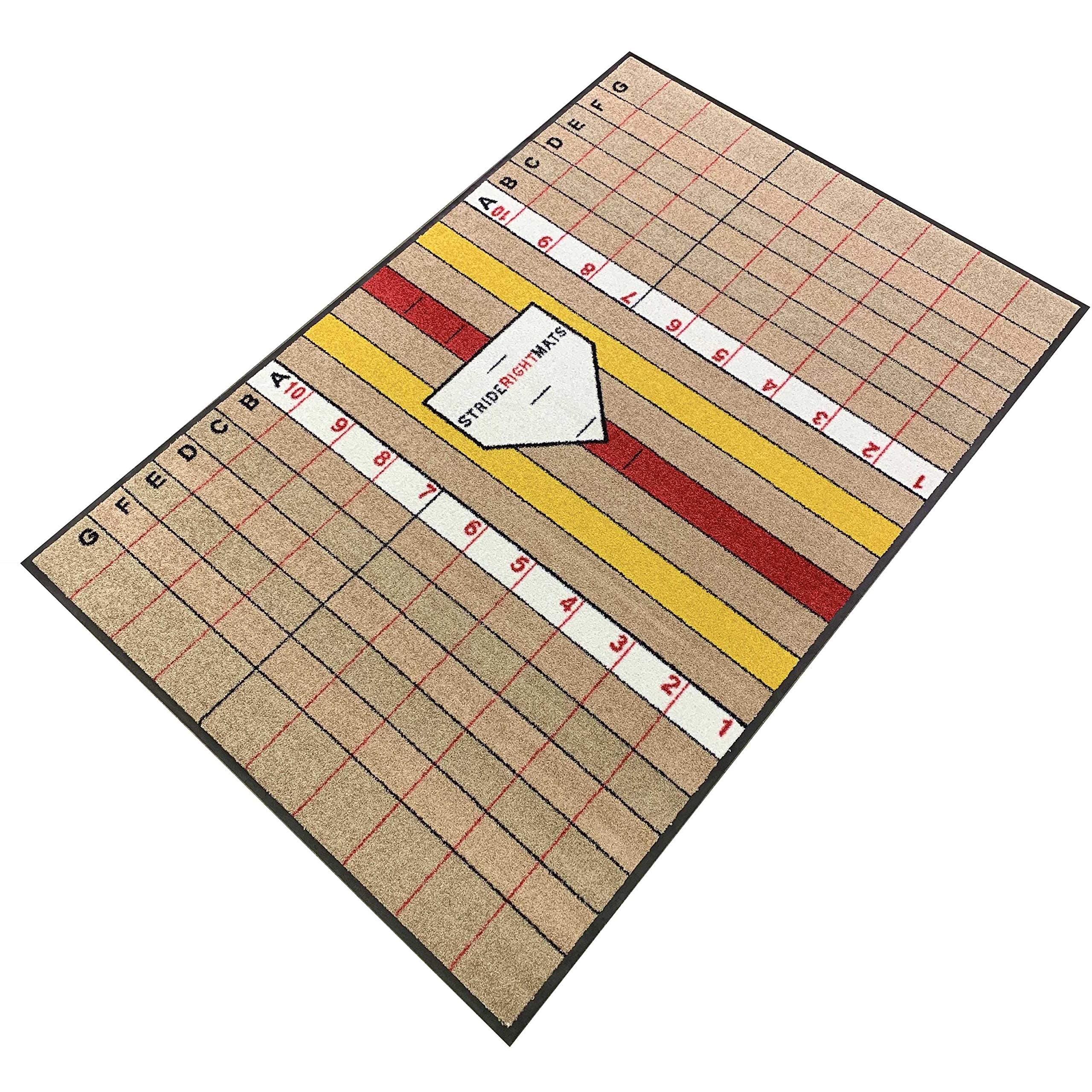 Baseball Softball Hitting Batting Mat | Dual Purpose Instructional Setup, Stance, Stride & Swing Training & Batting Mat | Advanced Hitter | Stride Right Mats