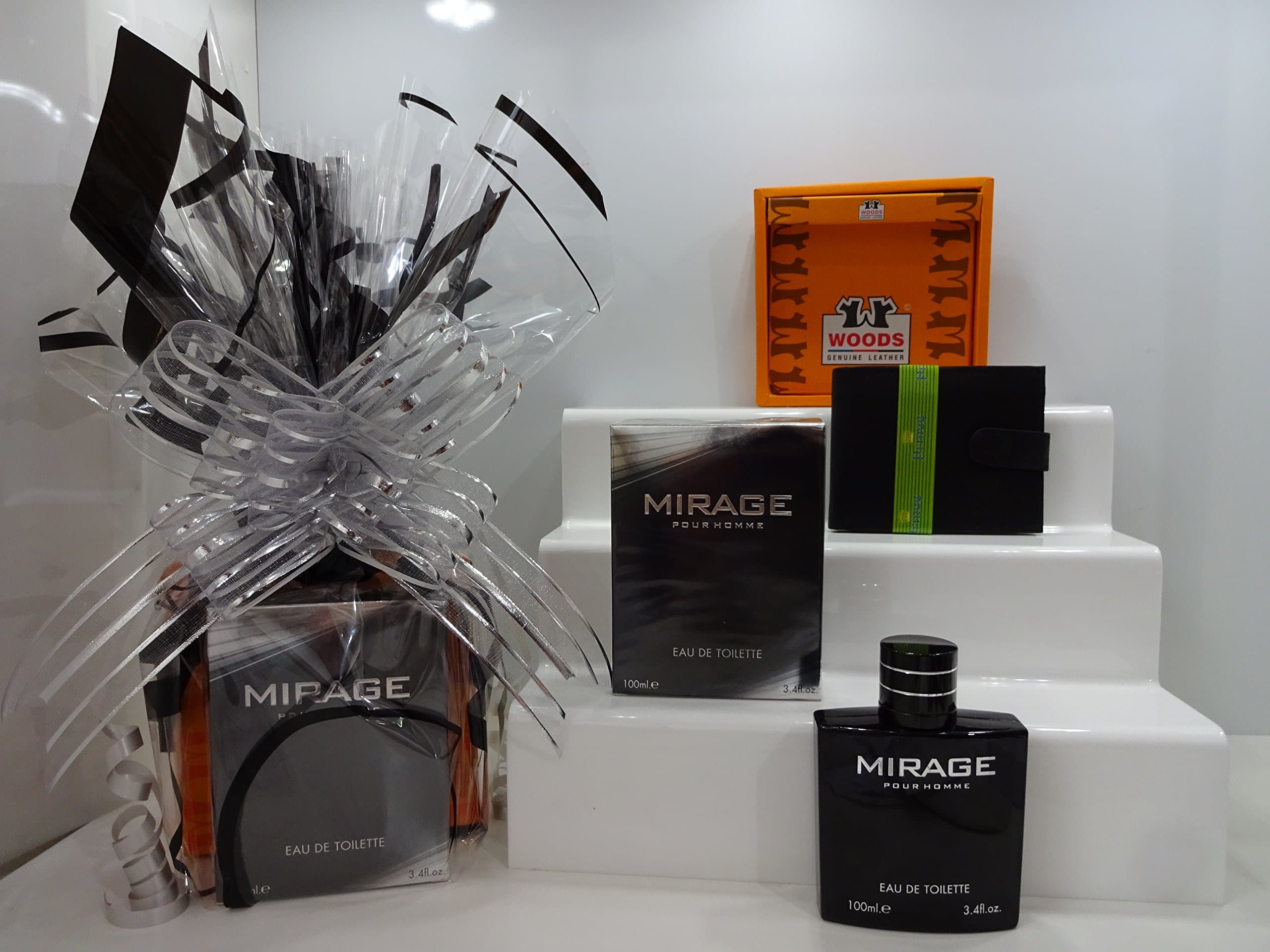 Gift Hamper For Him ~ Perfume + Leather Wallet Gift Wrapped Gift Hamper For Him ~ Mirage Pour Homme 100ML EDT For Men + Leather Wallet In Gift Hamper.