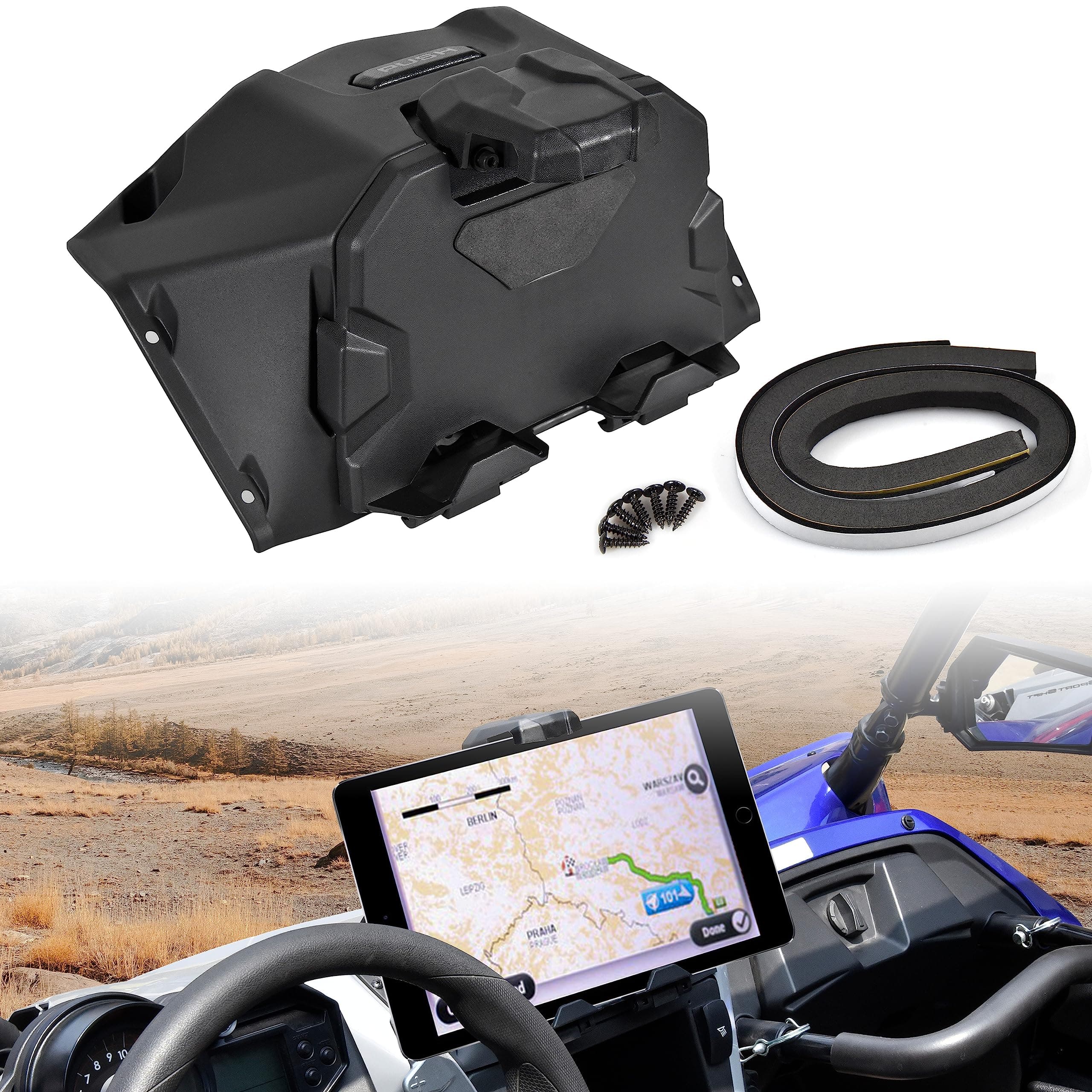 SAUTVS Electronic Device Mounts with Storage Box Organizer Tray for Yamaha YXZ 1000, Electronic Device Phone Tablet GPS Holder for Yamaha YXZ 1000R / SE/SS/SS SE 2019-2023 Accessories