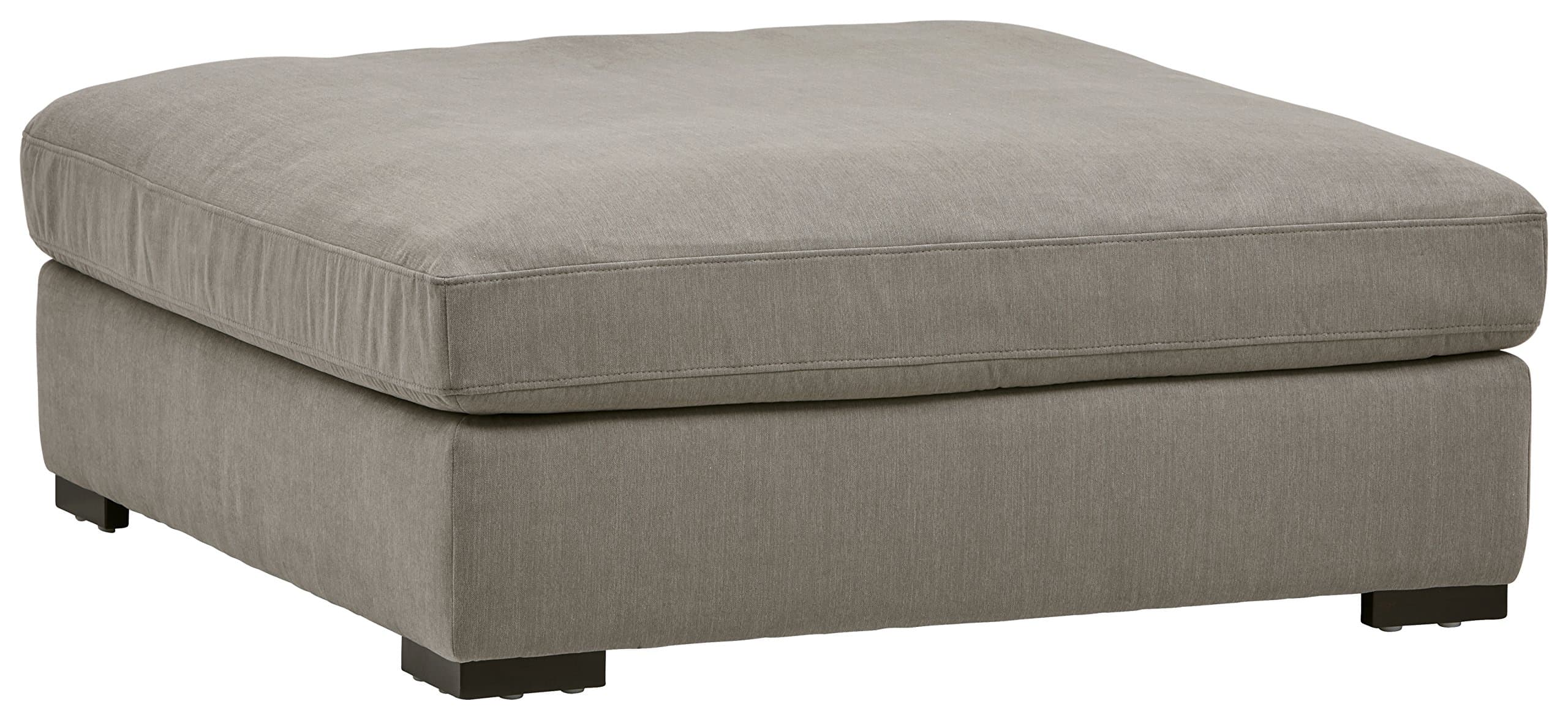 Amazon Brand – Stone & Beam Square Lauren Down Filled Oversized Ottoman with Hardwood Frame, Nylon, 46.5"W, Slate