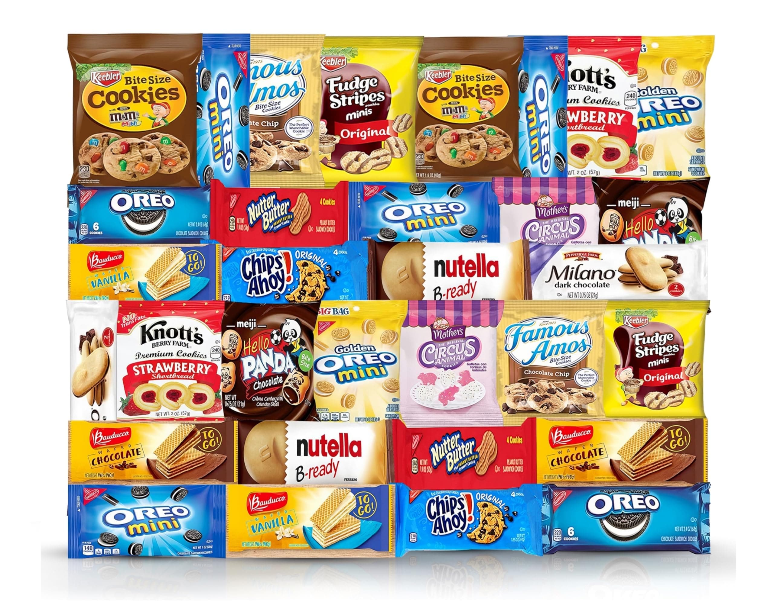 Cookies Variety Pack - Individually Wrapped Assortment, Sampler Bulk Care Package - Cookie Bundle, Office, 32 Count, Office and Kids Cookies