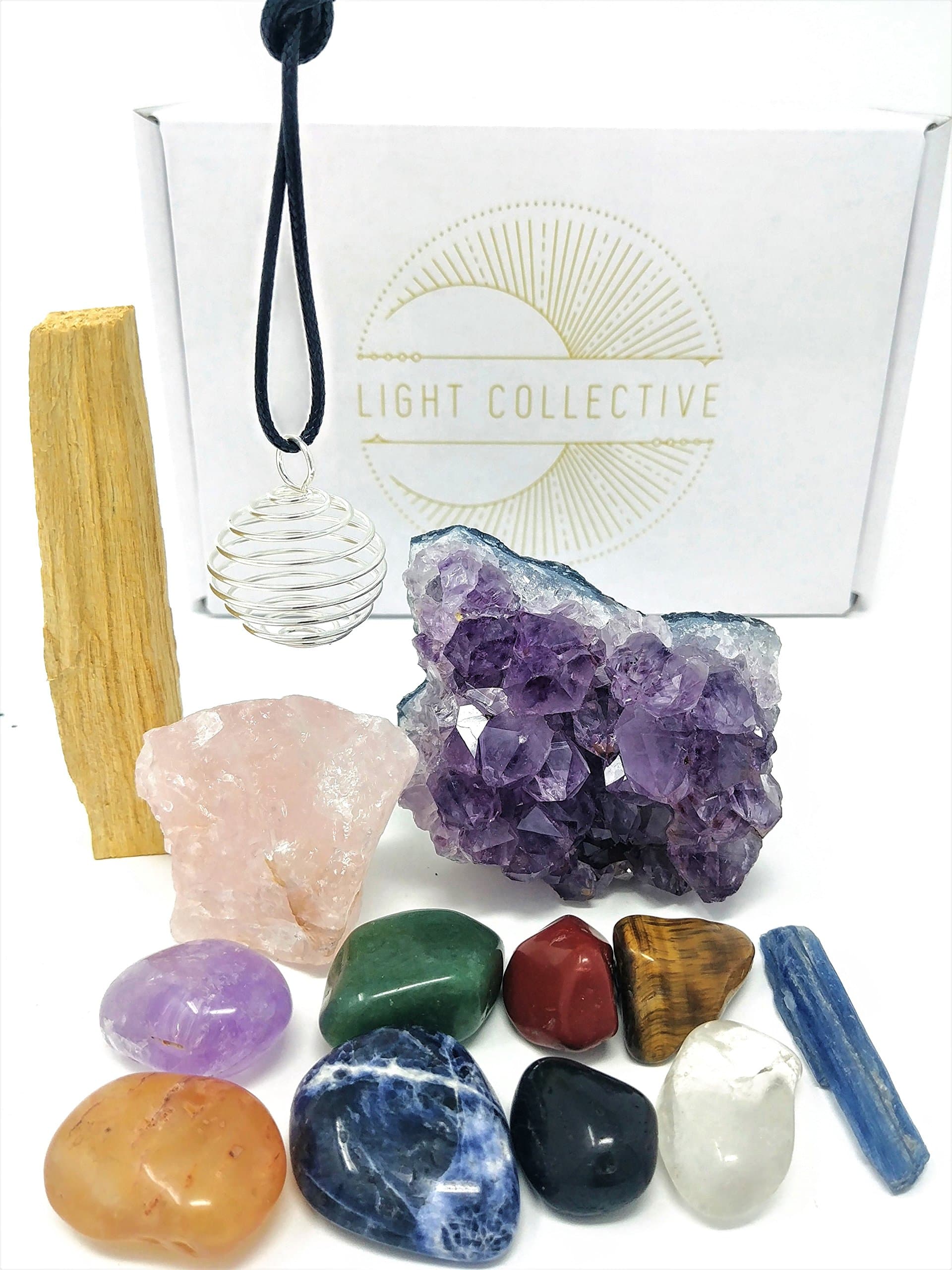 TIME TO ALIGN Healing Crystals For Chakra Balancing / 13 Piece Crystal Healing Set Includes Amethyst Cluster, Raw And Tumbled Stones, And Crystal Guidance For Spirituality, Meditation, Energy Work