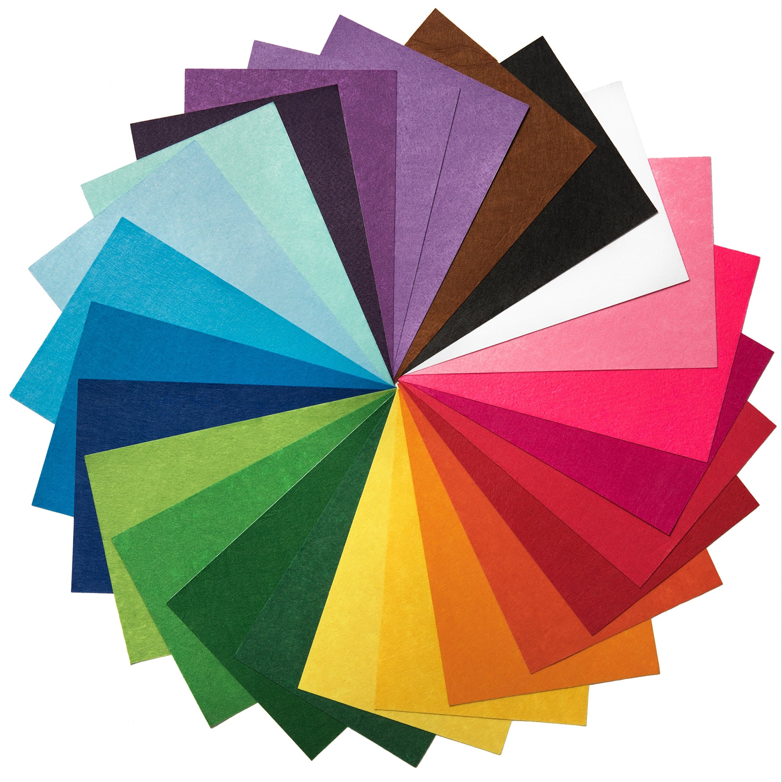 25 Pack - Self Adhesive Crafting Felt Fabric - 8 x 12 Inches Assorted Colors