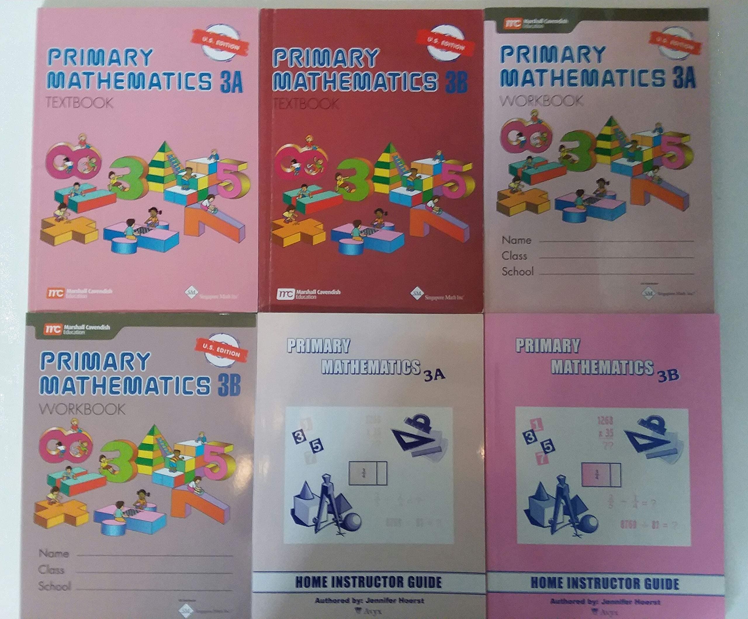 Singapore Math Primary Mathematics Grade 3 Intensive SET (6 Books) --Textbooks 3A and 3B, Workbooks 3A and 3B, Intensive Practice 3A and 3B (US Edition)