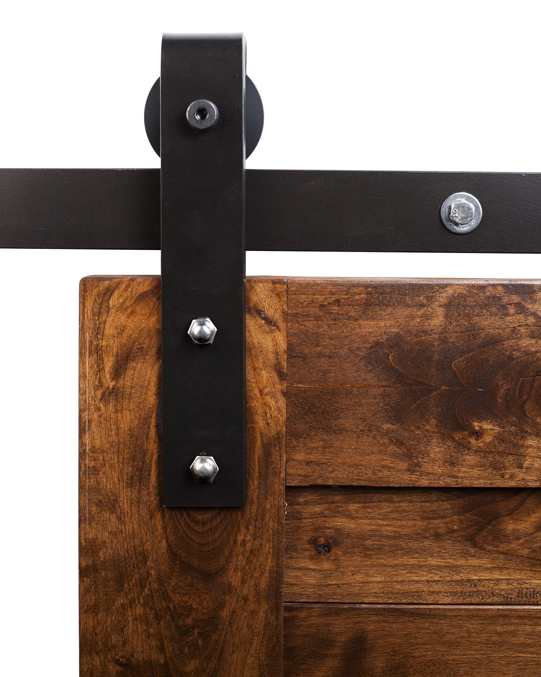 Rustica Hardware FSMINB60RS Industrial Barn Door Hardware, 6' Track System, Raw Steel Finish