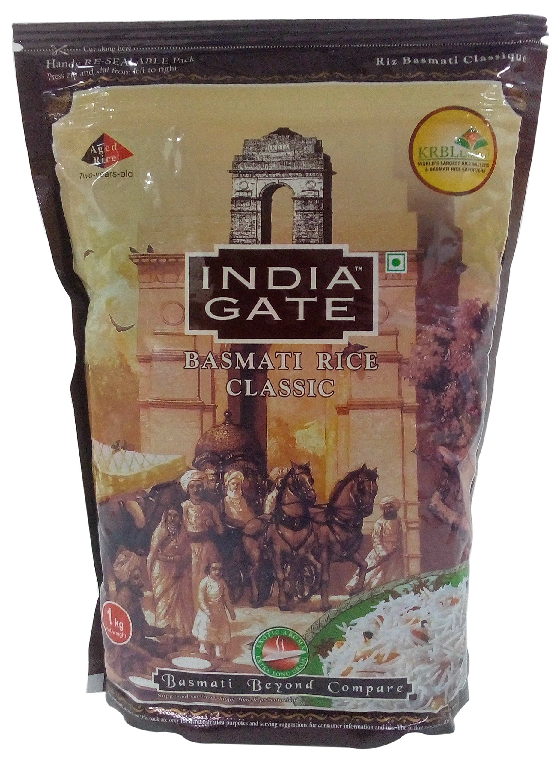 India Gate Basmati Rice - Classic, 1kg Pouch
