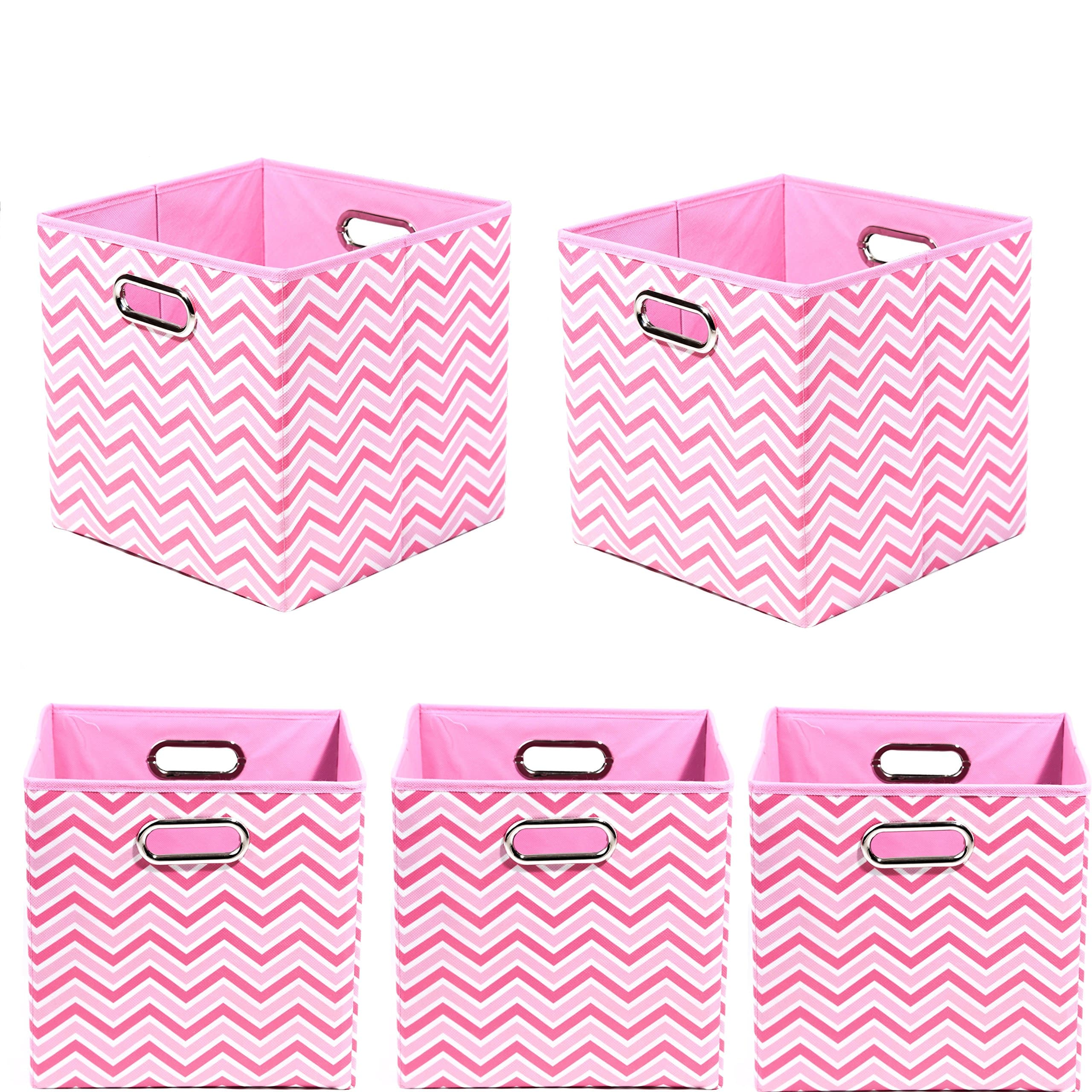 Modern Littles Organization Bundle-5 Storage Bins, Rose Chevron