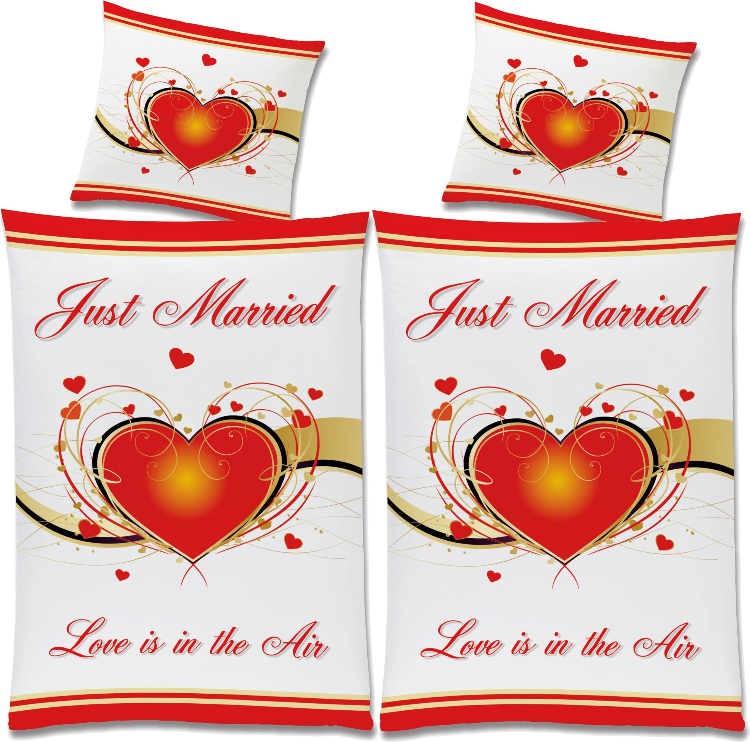 RAHMENLOS Just Married Wedding Bed Linen Double Pack