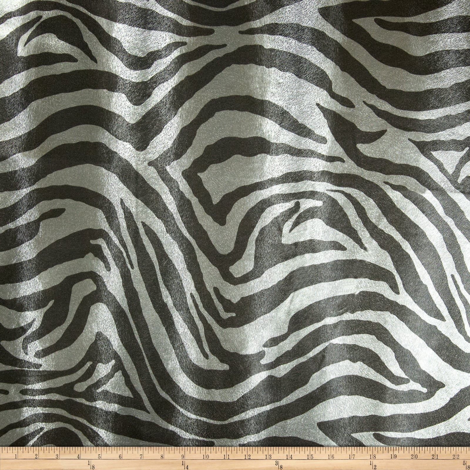 Faux Leather Zebra Charcoal Fabric