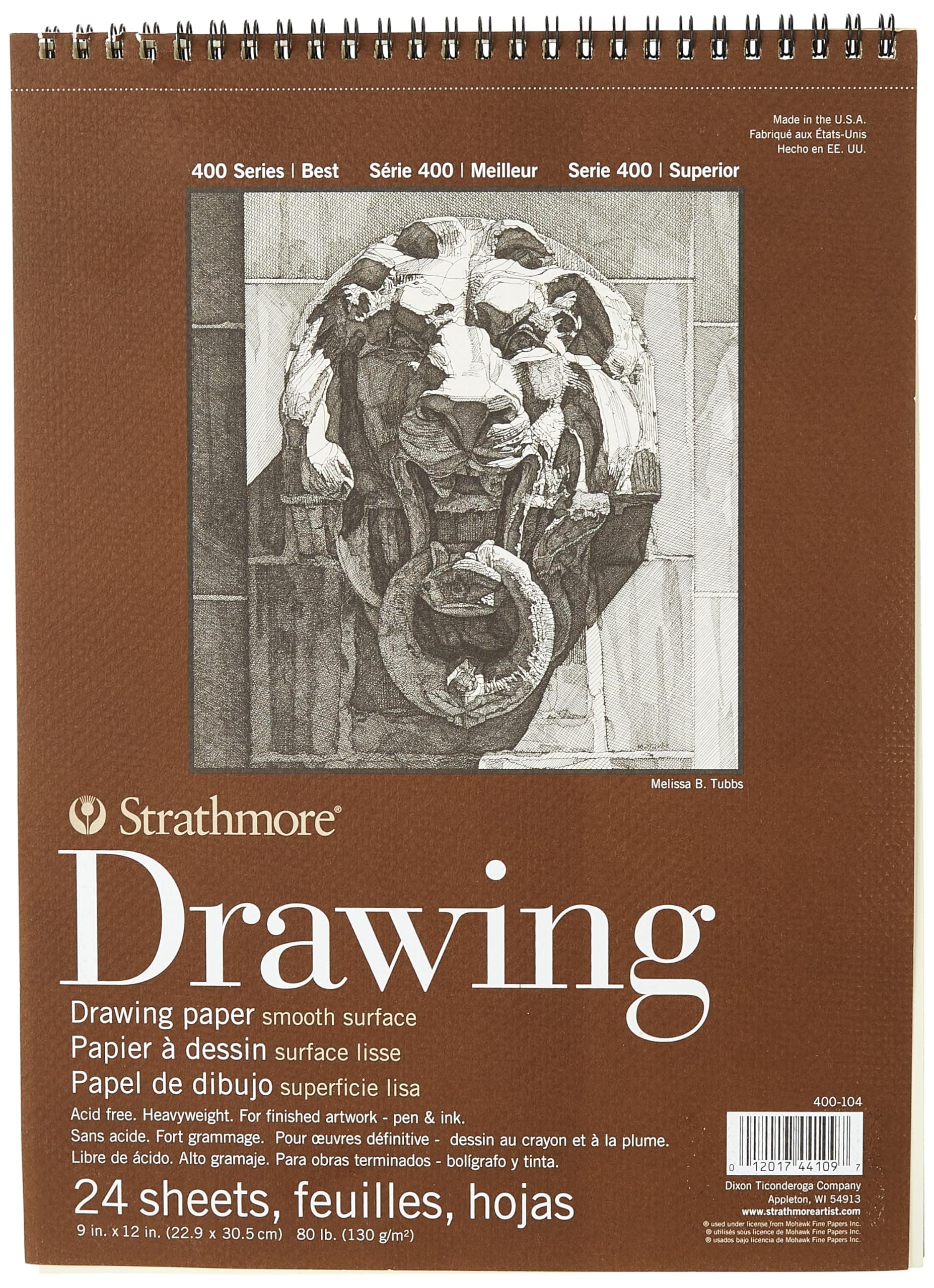 400-104 400 Series Drawing, Smooth Surface, 9"x12" Wire Bound, 24 Sheets